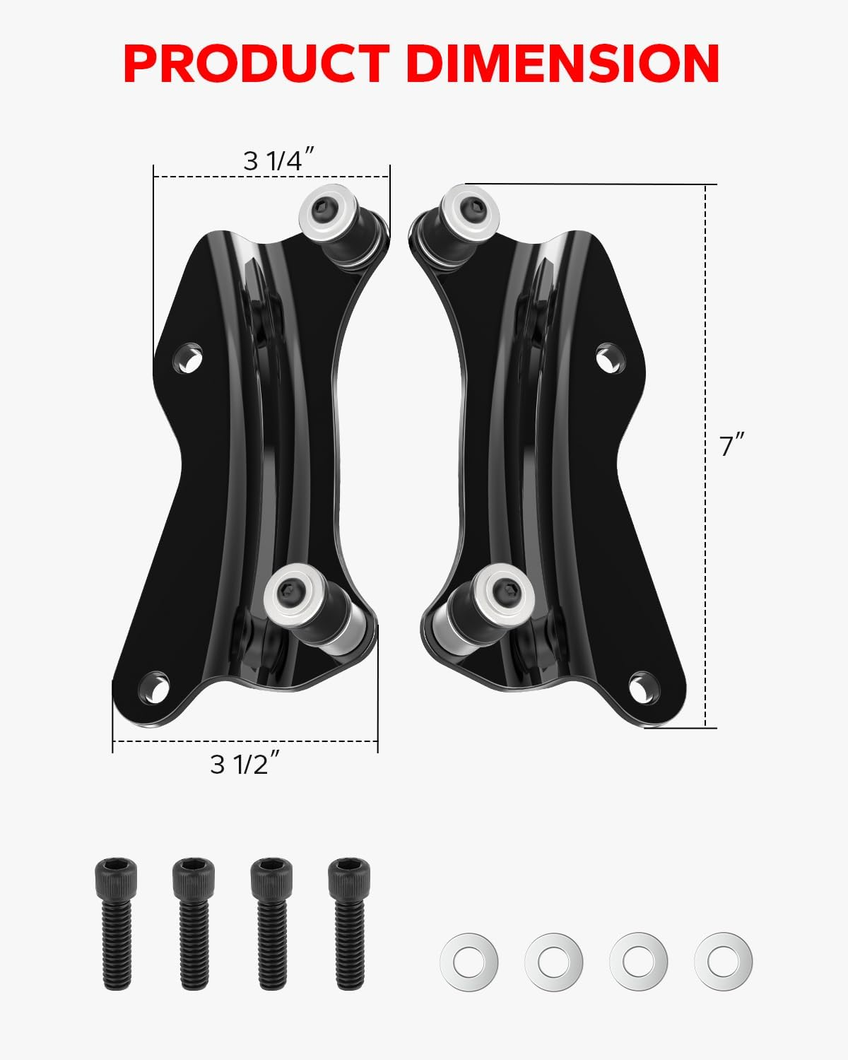 Vivid Black Metal 4 Point Docking Hardware Kit for Harley Road King Street Glide 2014-2017 - Chrome image number 3