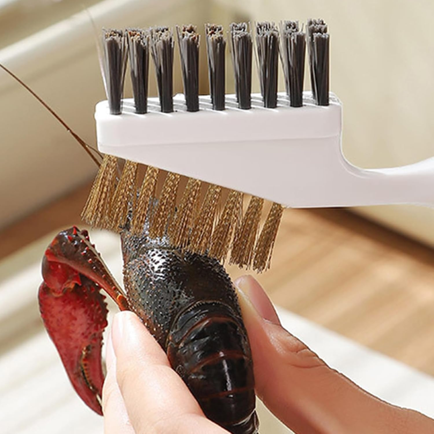 Seafood Cleaning Brush, Multi-Purpose Shellfish Deep Cleaner Brushes, Comfortable Grip Household Deep Cleaning Tool for Dormitory Apartment Hotel Party image number 3