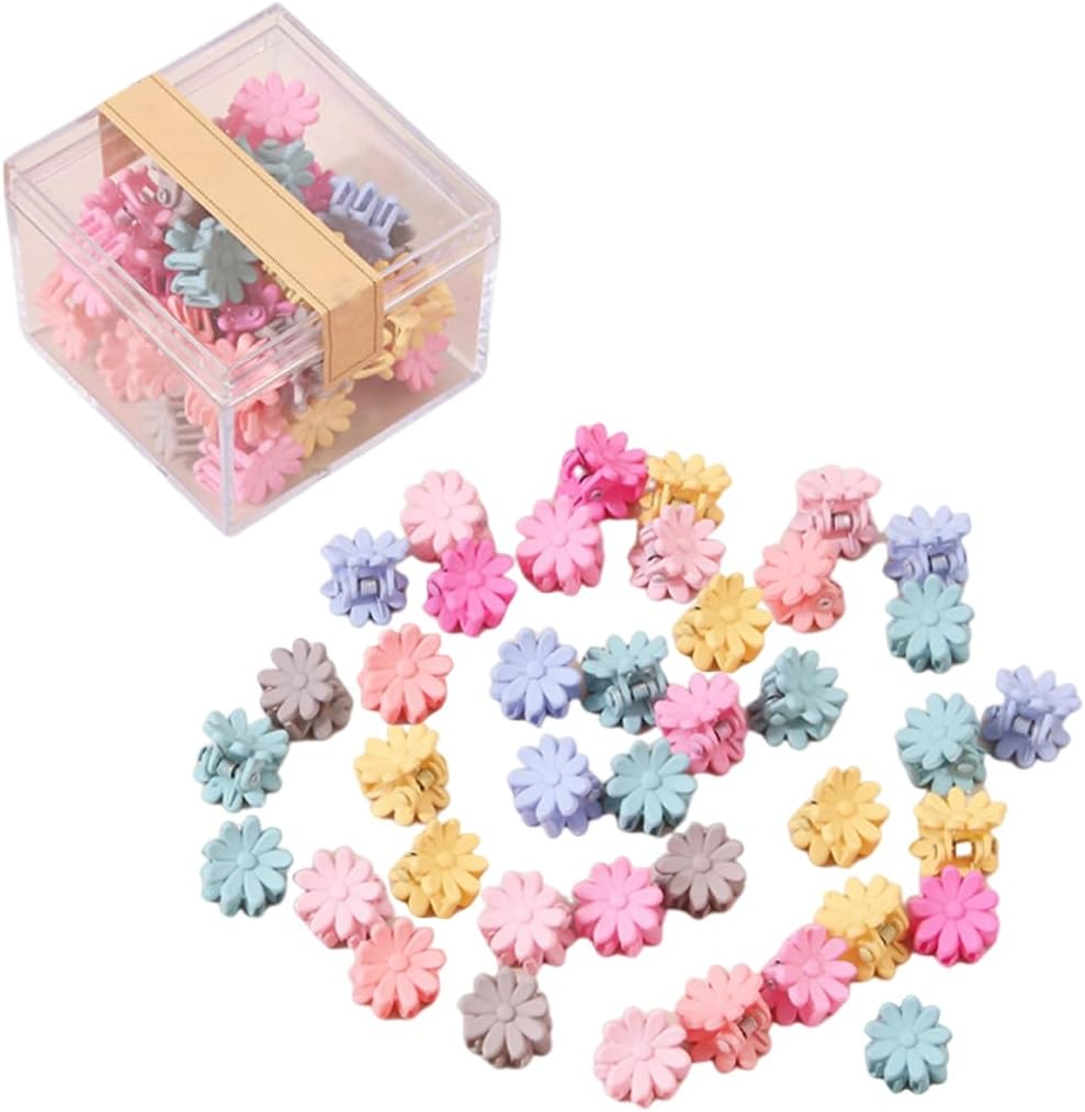 Pack of 36 Small Flower Hair Clips Mini Hair Clips Mini Hair Clips Hair Clips for Little Girls Colourful Hair Clips Daisy Hair Clips image number 1