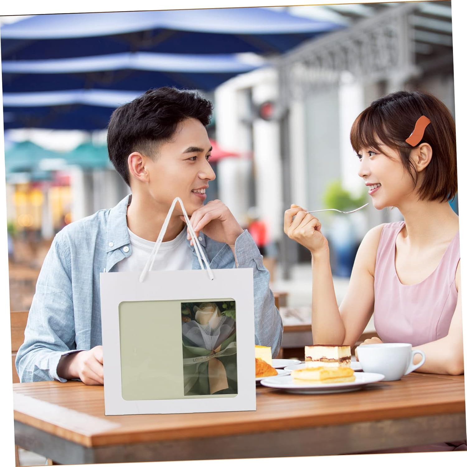 FOYTOKI Floral Soap Flower Box for Women Bath Decorative Soap Flower Box for Valentine'S Day