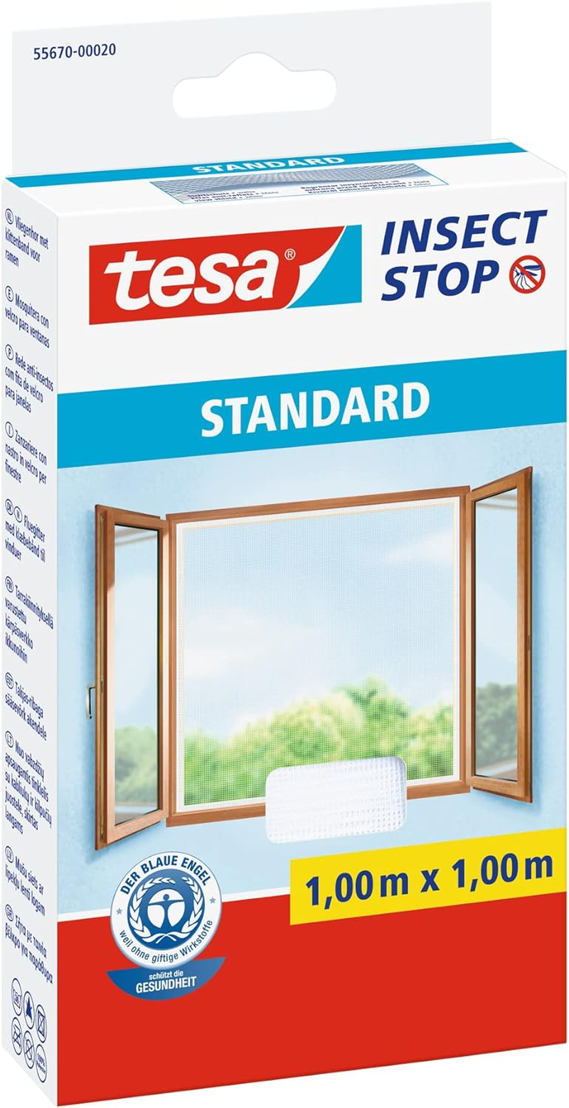 Tesa Insect Stop Hook & Loop STANDARD for Windows - Self Adhesive Window Fly Screen - Cut to Desired Size - in White, 130 Cm X 150 Cm image number 2