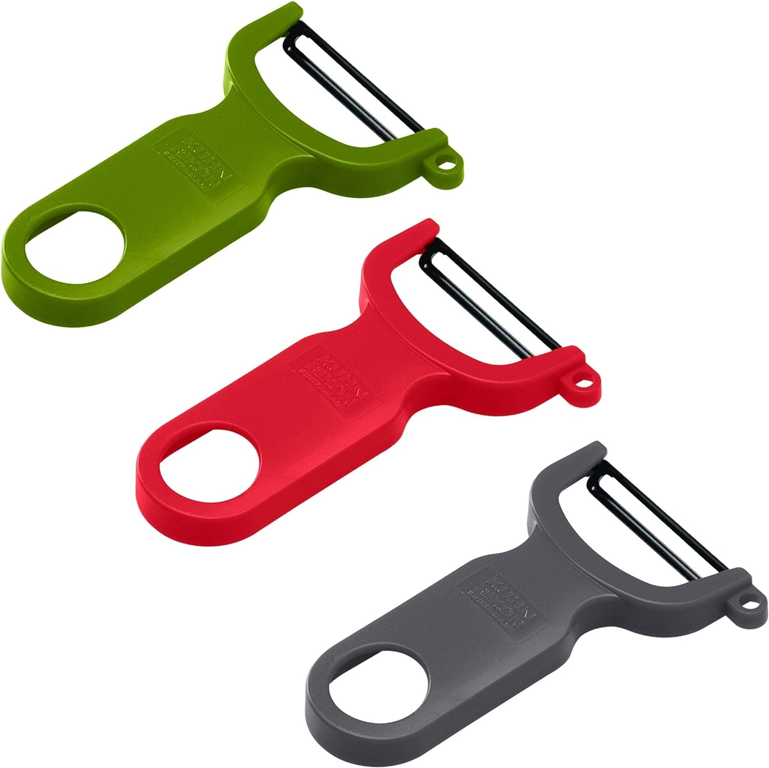 Kuhn Rikon Potato Peelers (Set of 3) with Steel Blade. Vegetable Peeler. Veg Peeler. Potato Peelers for Kitchen. Light Speed Peeler. Apple Peeler &ndash; 3 Year Kuhn Rikon Kitchen Accessories Guarantee
