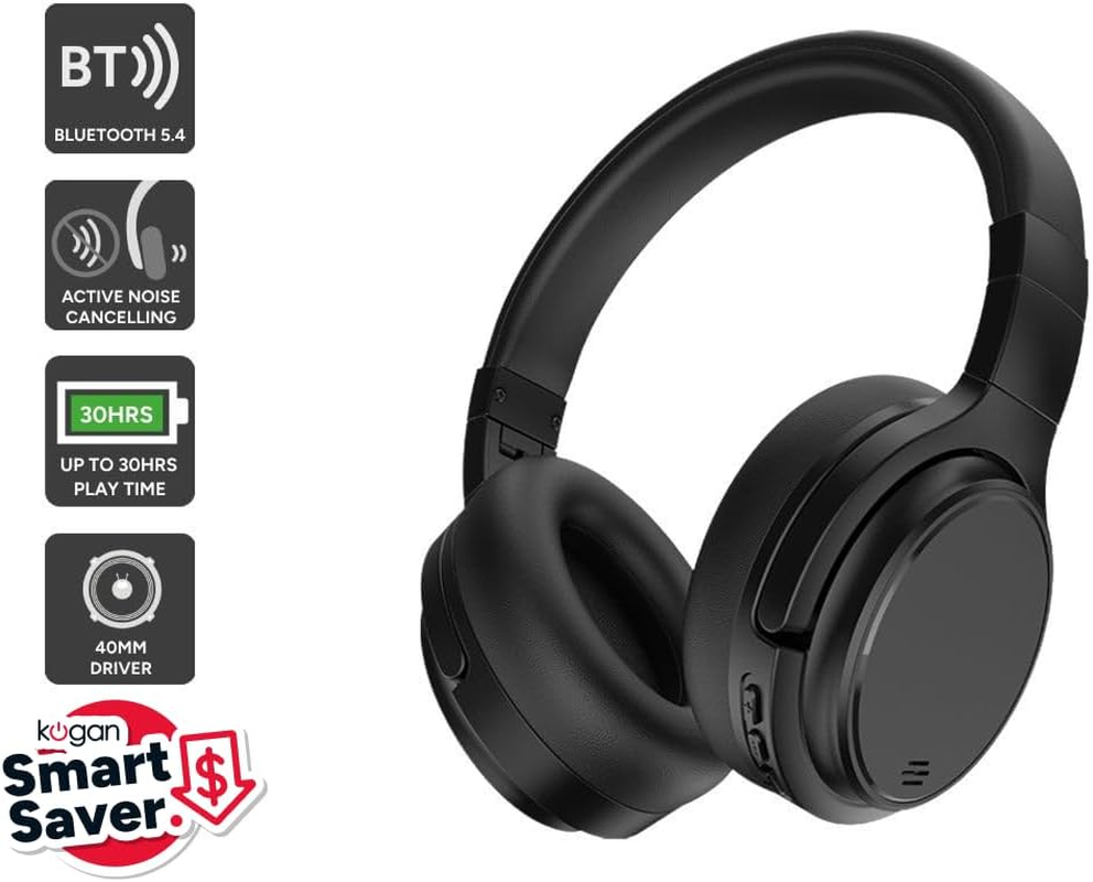 Kogan NC45 Pro Hybrid Noise Cancelling Headphones (Black) - KANC45PHBLK image number 2