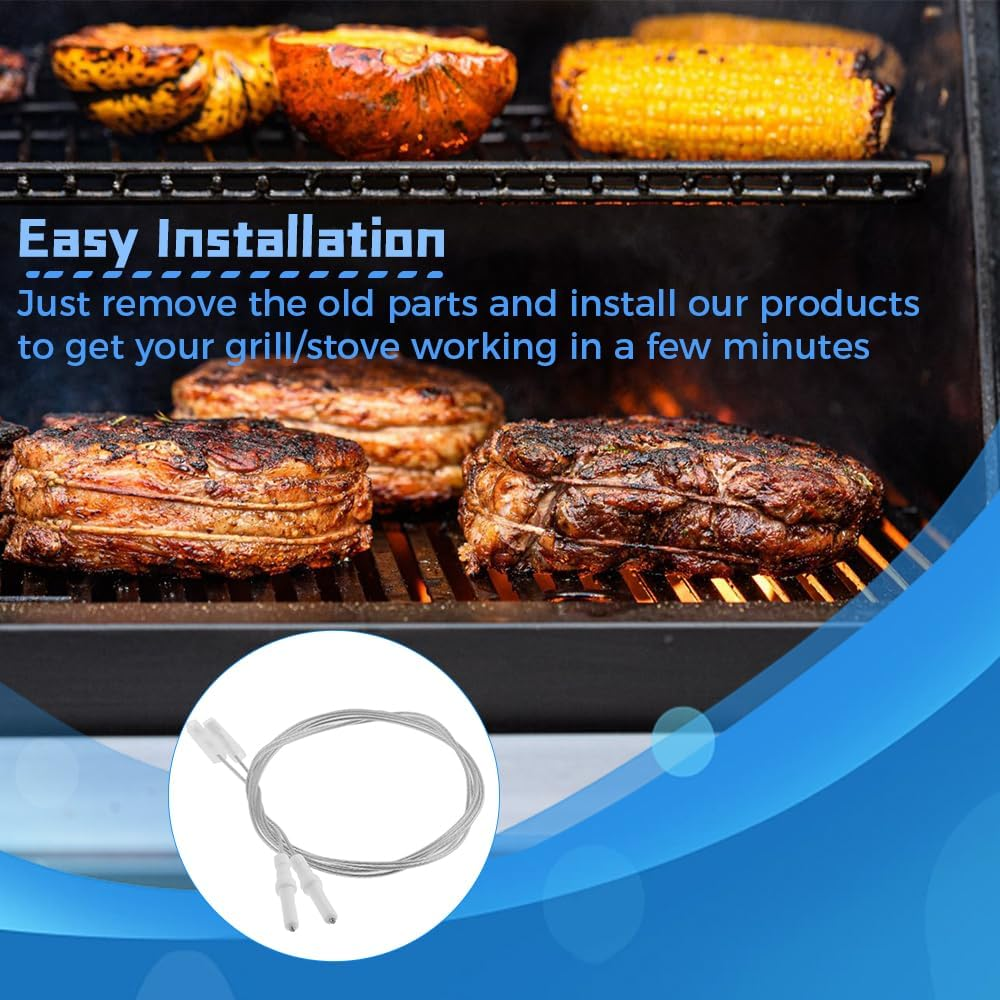 Mtsooning 2PCS Igniter Ceramic Electrode, 900Mm/35.43Inch Ignitor Wire and Ceramic Electrode Assembly for BBQ Grill Heater BBQ Igniter Electrode, Ceramic Height 40Mm/1.57Inch image number 6