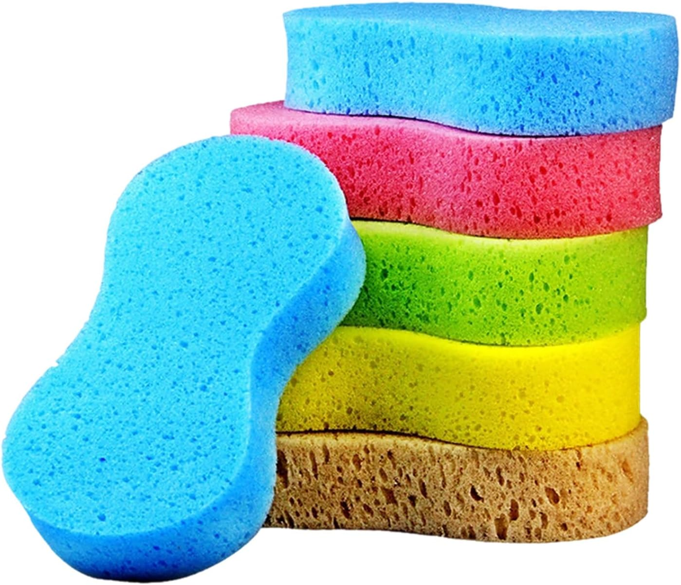 4PCS Large Car Wash Sponge, 8-Shaped Super Absorbent Sponges for Auto Cleaning, Non-Scratch Reusable Sponges for Car, Truck and Boat Washing, Random Colours, Compressed Packaging image number 4
