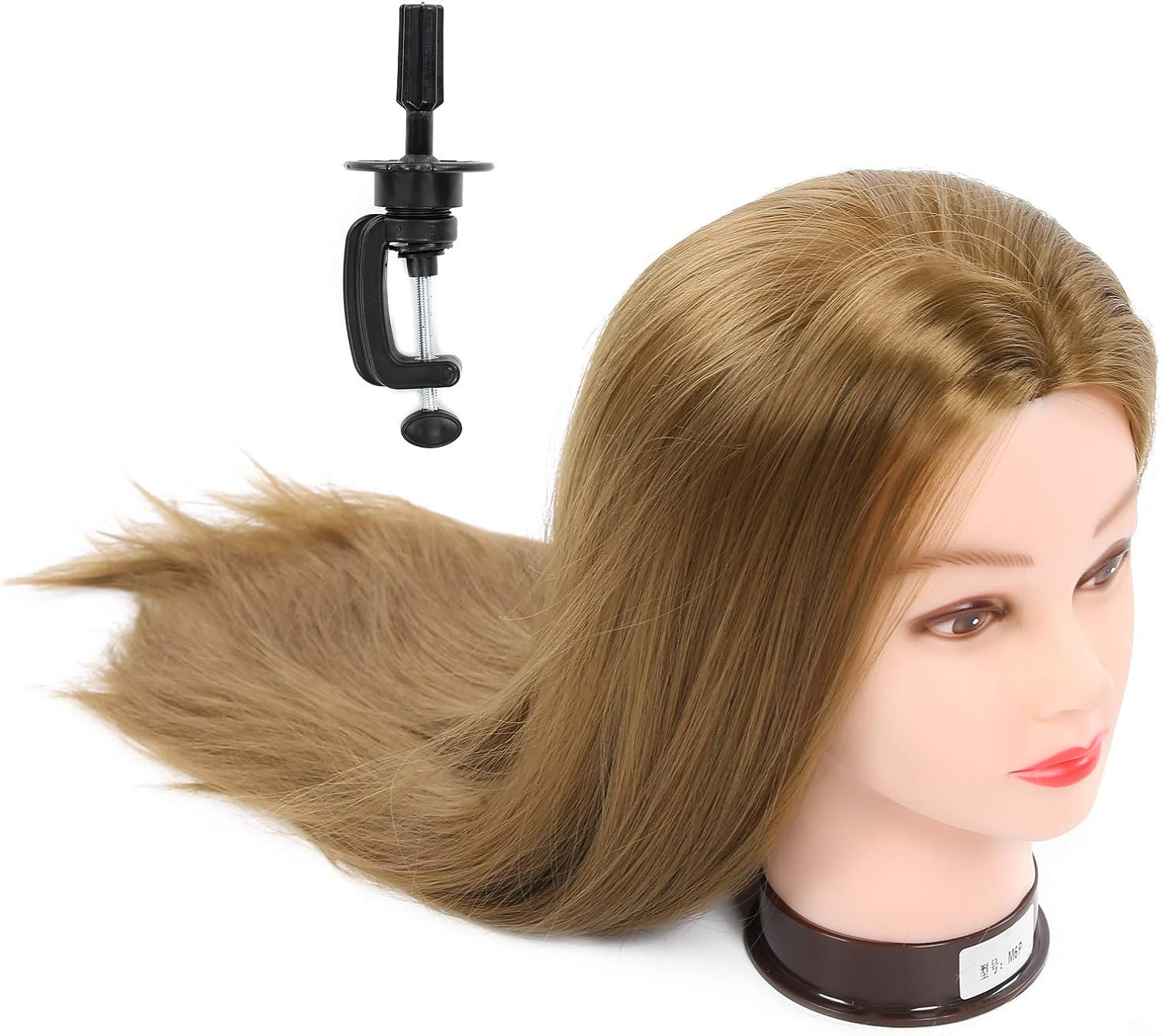 Domary Mannequin Head Practice Manikin Cosmetology Doll Hairstyling Training Head with Hair image number 3