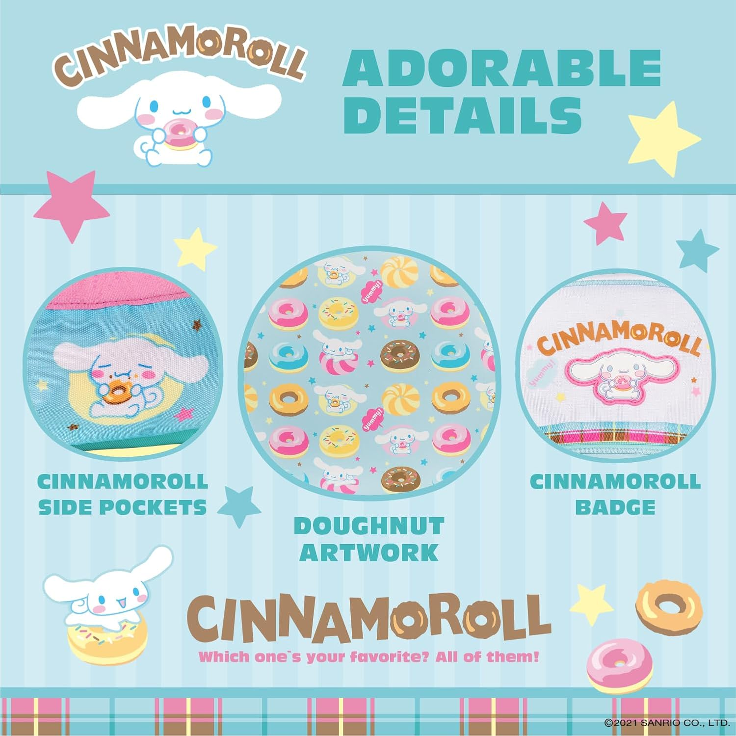 Blue Sky Studios Hello Kitty Backpack, Cute Rucksack for Kids and Teens, Kawaii Primary Secondary School Supplies image number 4