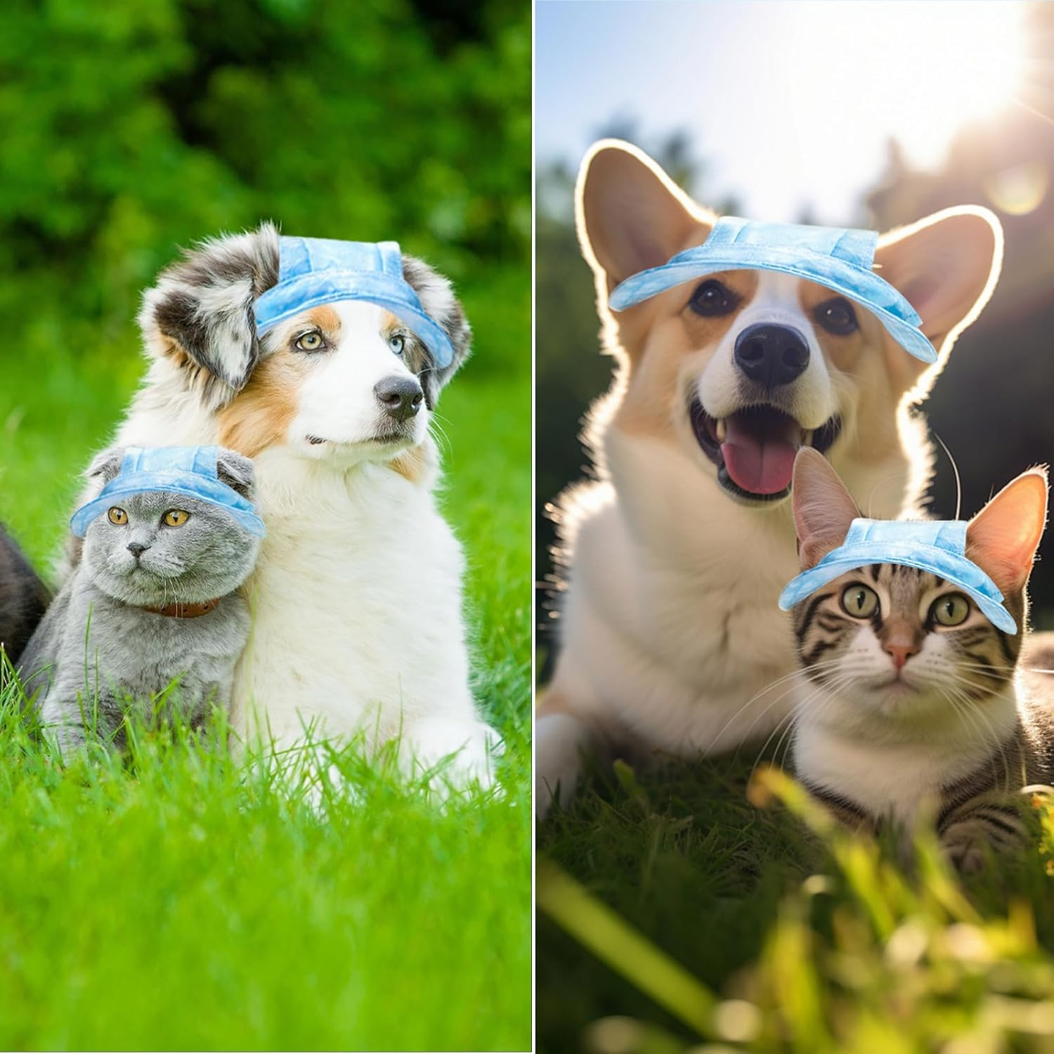 TYXHXTF Dog Baseball Cap, Outdoor Sun Protection, Visor Cap with Ear Holes, Blue, M image number 2