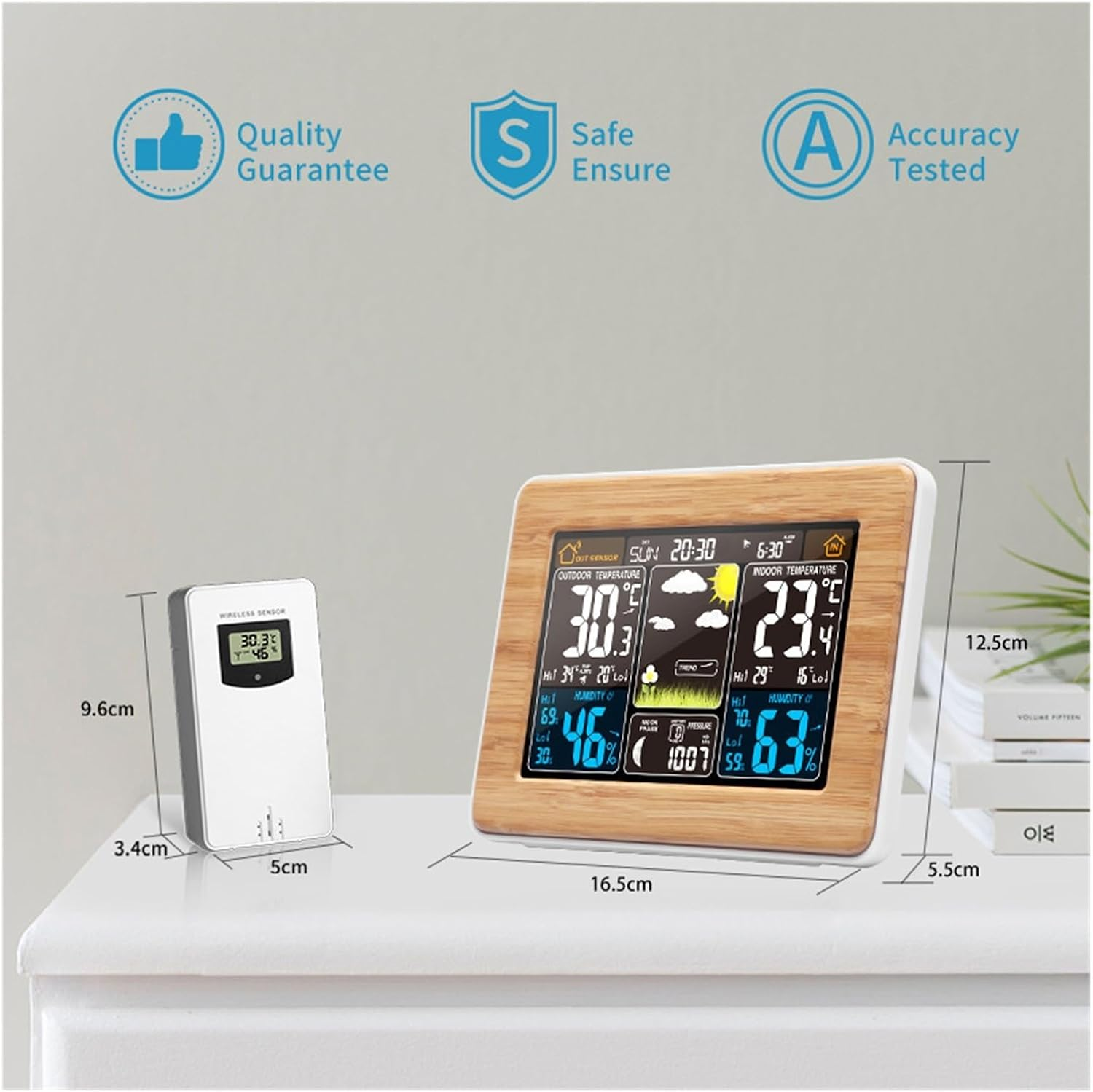 Wireless Weather Clock Forecast with Color Screen Multifunctional Perpetual Calendar image number 1