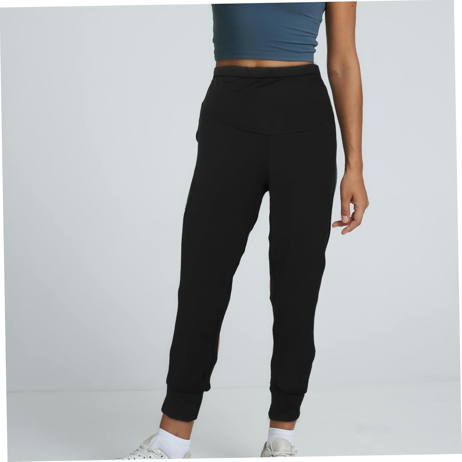 Maternity High Waisted Leggings Seamless Pregnancy Pants Breathable Summer Workout Clothes for Women Gym and Yoga Comfort Leggings Black L