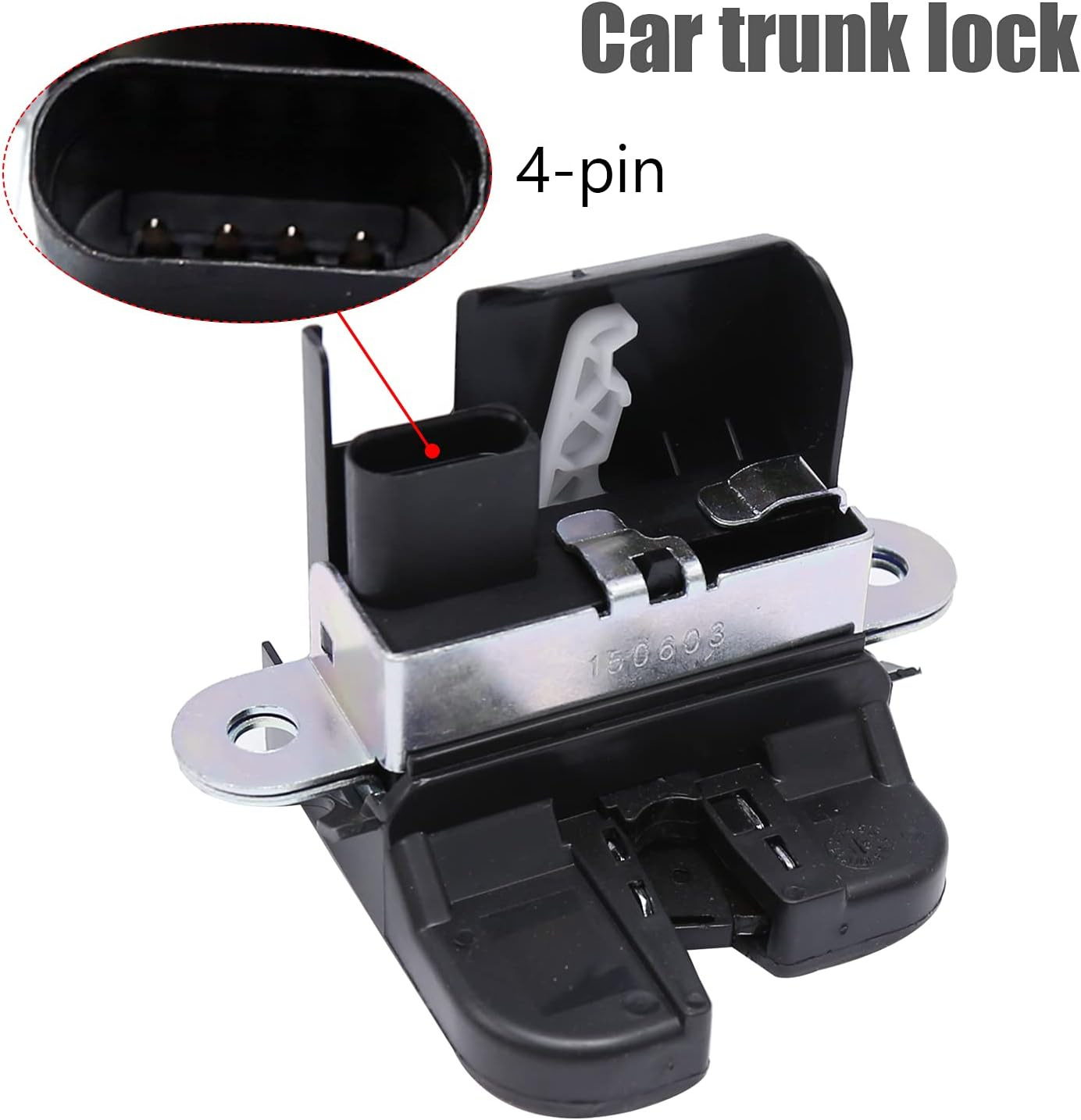 Laffoonparts 5M0827505E9B9 Rear Trunk Boot Lid Lock Latch Actuator Tailgate Lock, Replacement for VW Jetta Sportwagen 2010-2014, Replacement for VW Tiguan 2008-2017 image number 4