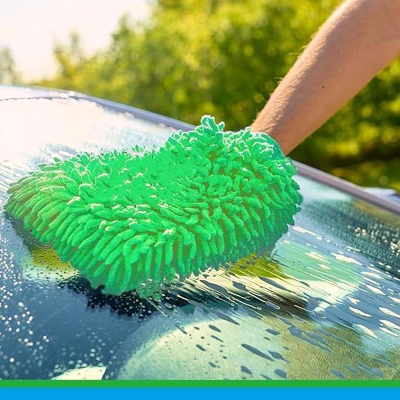 House Cleaning and Car Wash Mitts, Home Dusting Microfiber Gloves, Washing Clean Polish Faster (2-Pack, Green+Blue) image number 3