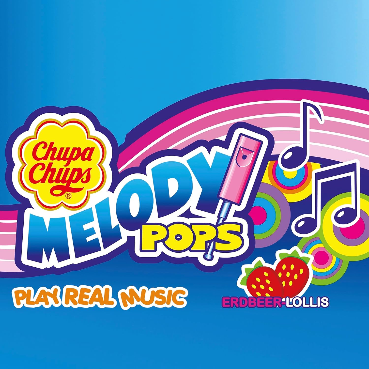 Chupa Chups Strawberry Melody Lollipops, 48 Lollipops, Unique Treat Ideal for Sharing and Parties, 48 X 15 G, Strawberry image number 1
