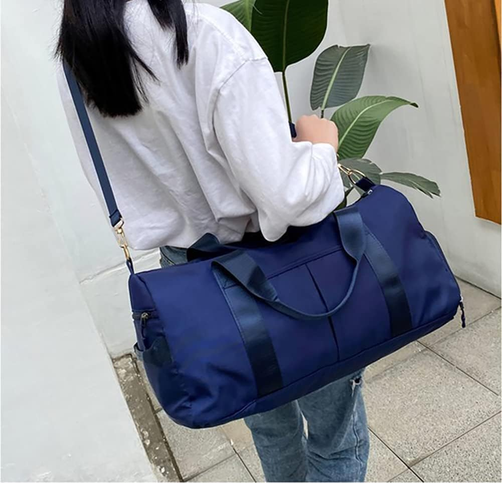 MABROUC Duffle Bag for Women, Sports Duffel Bag for Gym with Wet Pocket & Shoe Compartment, Overnight Weekender Travel Bag, Darkblue, Medium, Duffle Bag - Blue image number 7