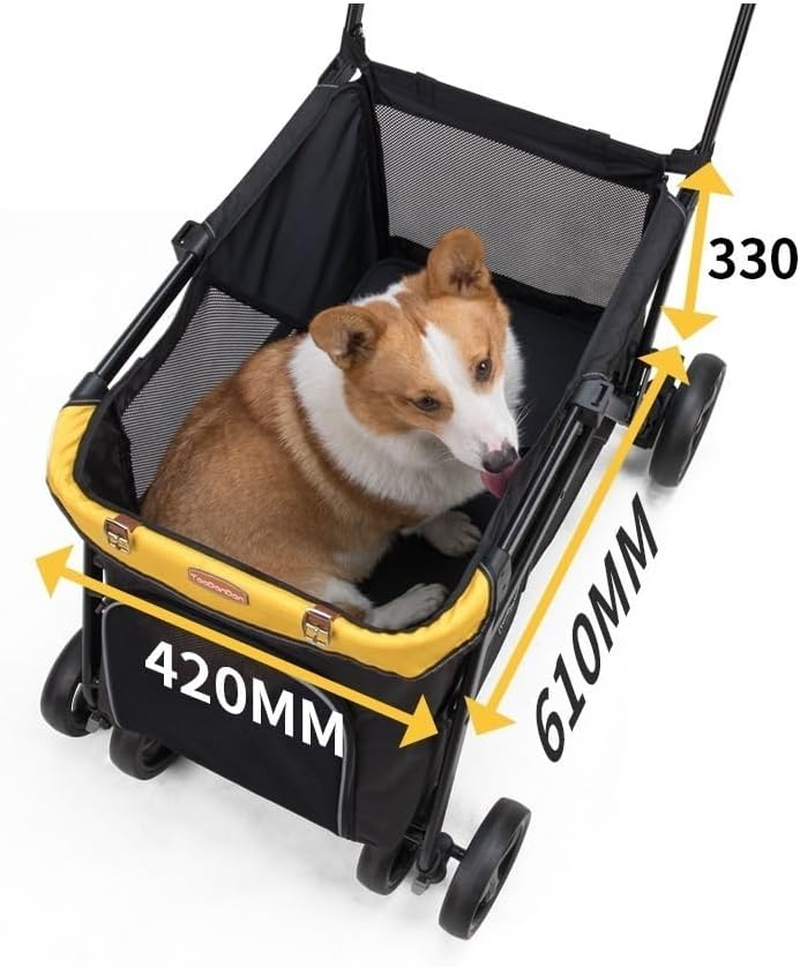Pet Stroller Dog Stroller Cat Stroller Folding Travel Pet Stroller Dog Stroller Cat Carriage Pet Stroller for Small Medium Sized Dog Pram Dog Cat(Color:C) - C image number 1