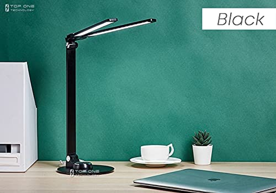 LED Piano Practice Light Foldable Adjustable Music Reading Desktop Desk Table Lamp USB Charing Port Stand Dimmable (Black)