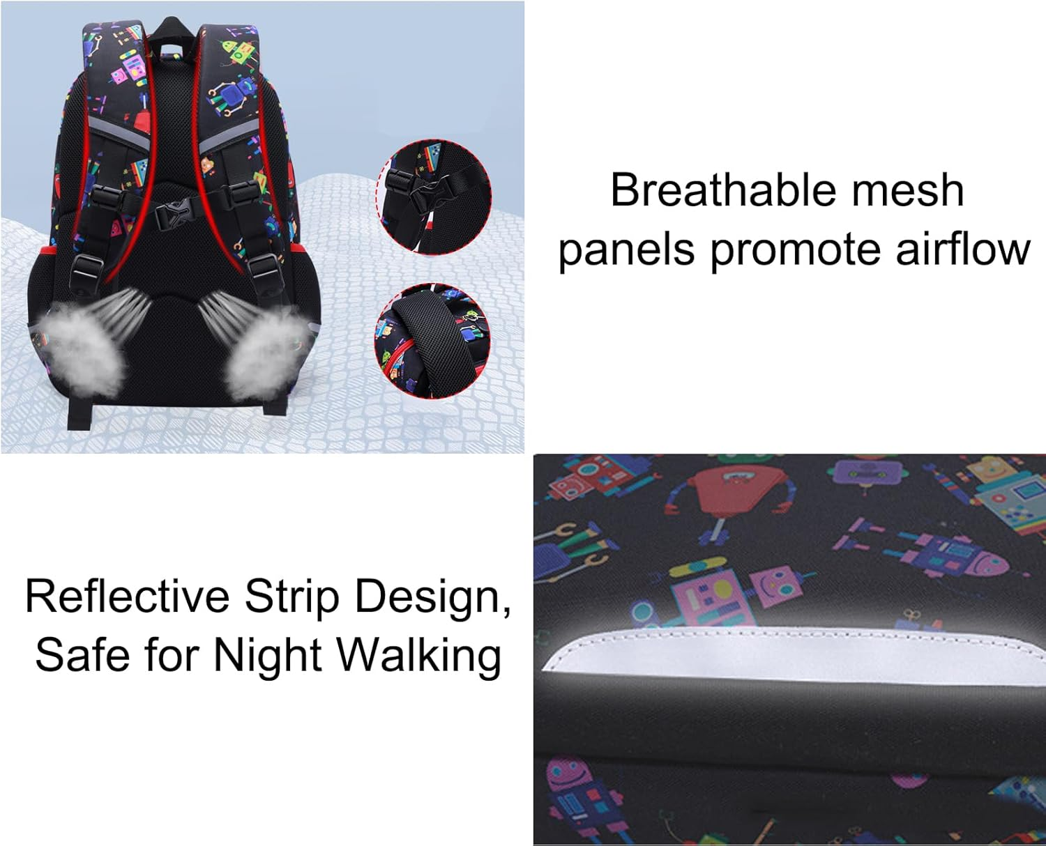 Sellerfun Unisex Child Backpack Cartoon Primary School Bookbag Fit for Boys Girls - Cat image number 5