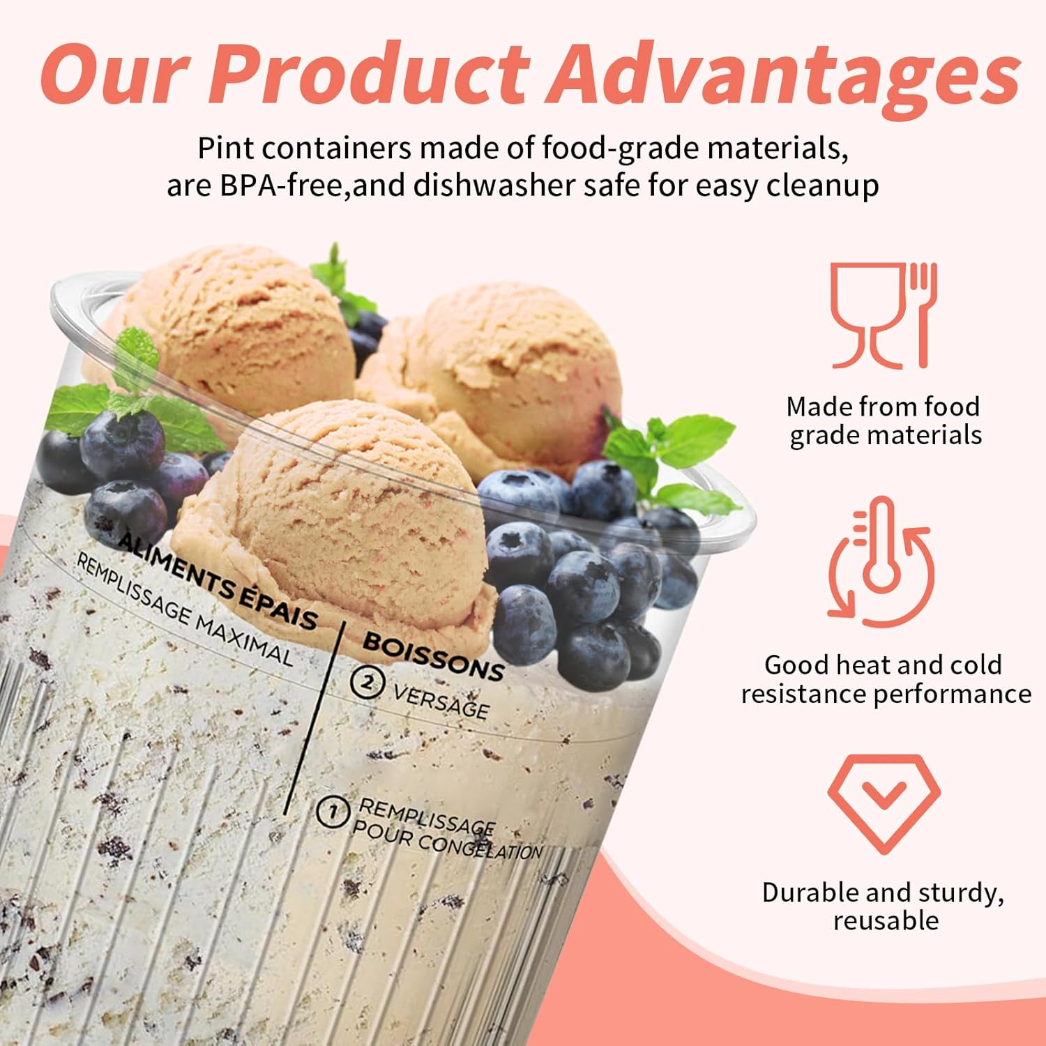 4 Pack Ninja Creami Containers, Ninja Creami Deluxe Compatible with NC299 NC300 NC301 Series Creami Maker Machine Accessories, Food Grade, Leak Proof, Assorted Colors image number 5