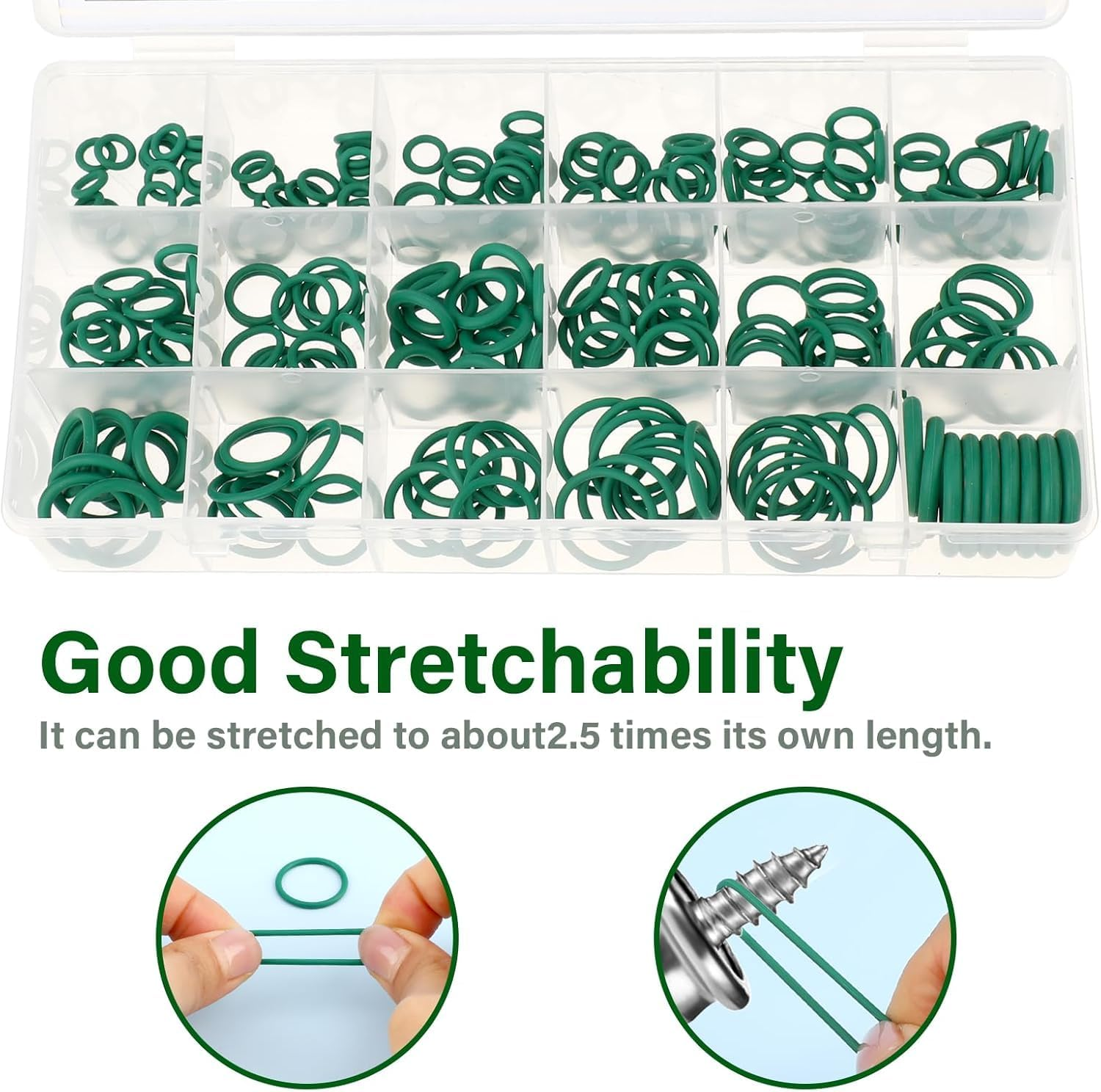 270 Pcs O Rings Kit Car Air Conditioning Compressor Seals O-Ring Rubber Seals AC O Ring Sealing O Rings Gasket Assortment Set for A/C Professional Plumbing Automotive image number 1