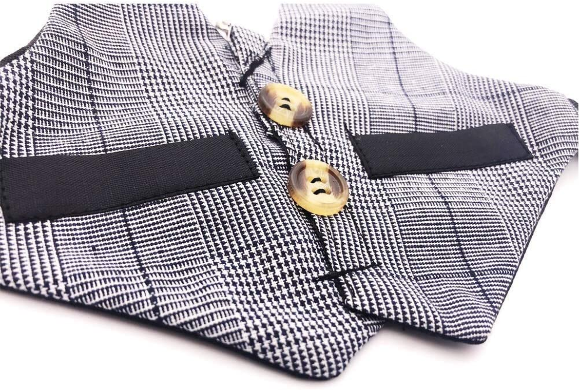 Multipurpose Rabbit Vest Harness and Leash Set Small Animal Adjustable Soft Harness with Button Decor Formal Suit Style for Bunny Rabbit Kitten Small Animal Walking (S) image number 6