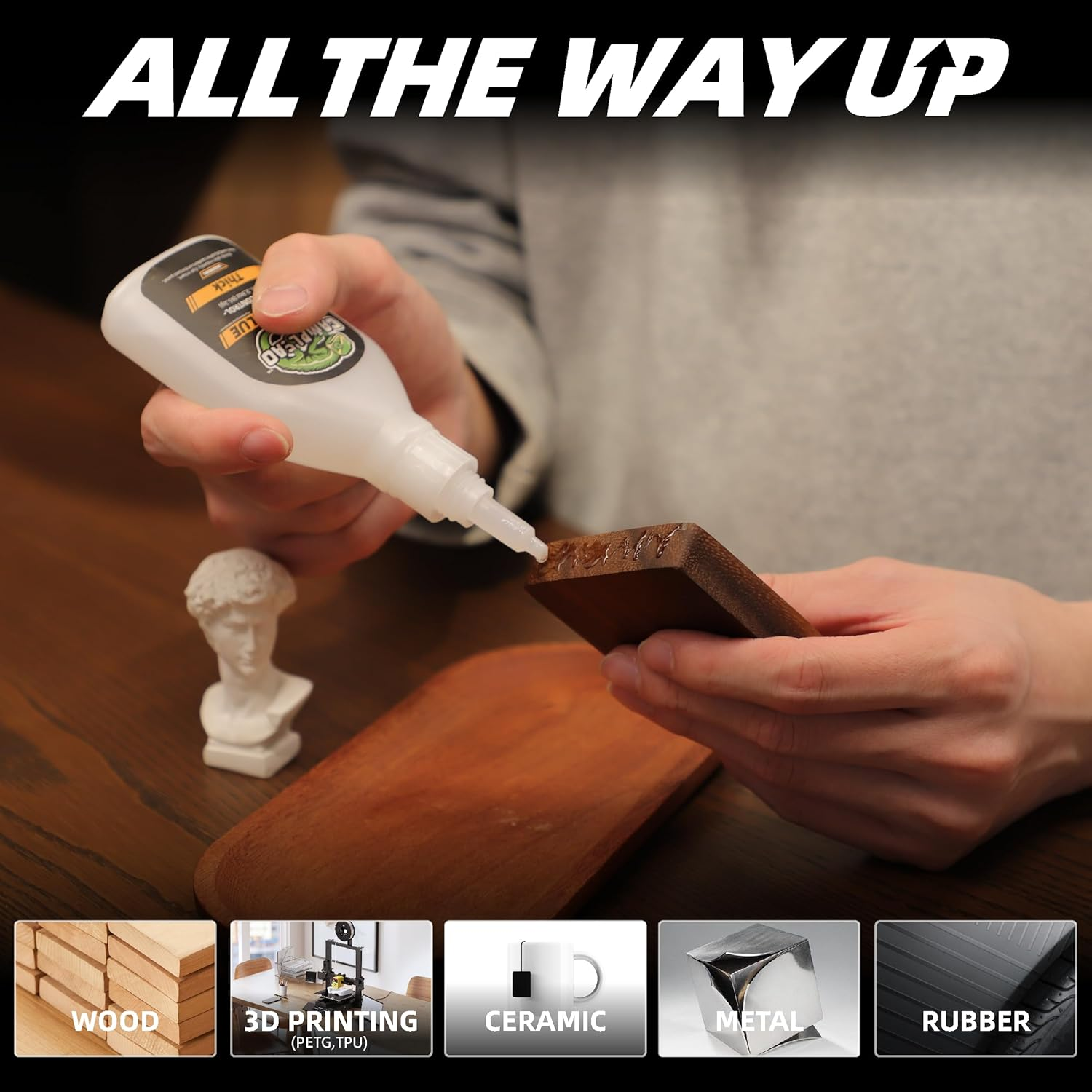 Thick Super Glue, 4.6 Oz Super Control Cyanoacrylate (CA) Glue, Extra Caps and Microtips, 2610 PSI High Strength Instant Adhesive for Wood, Metal, Large Gap, Archery Fletching