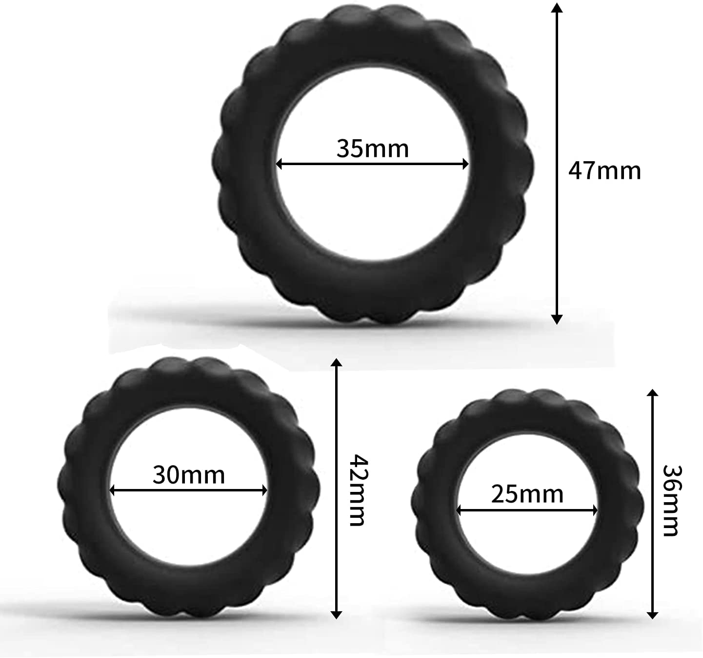 3-Piece Premium Training Stretchy Rings,Ultra Soft Medical Silicone Waterproof 3-In 1 Pack for Men Elestic and Flexible Toy. image number 2
