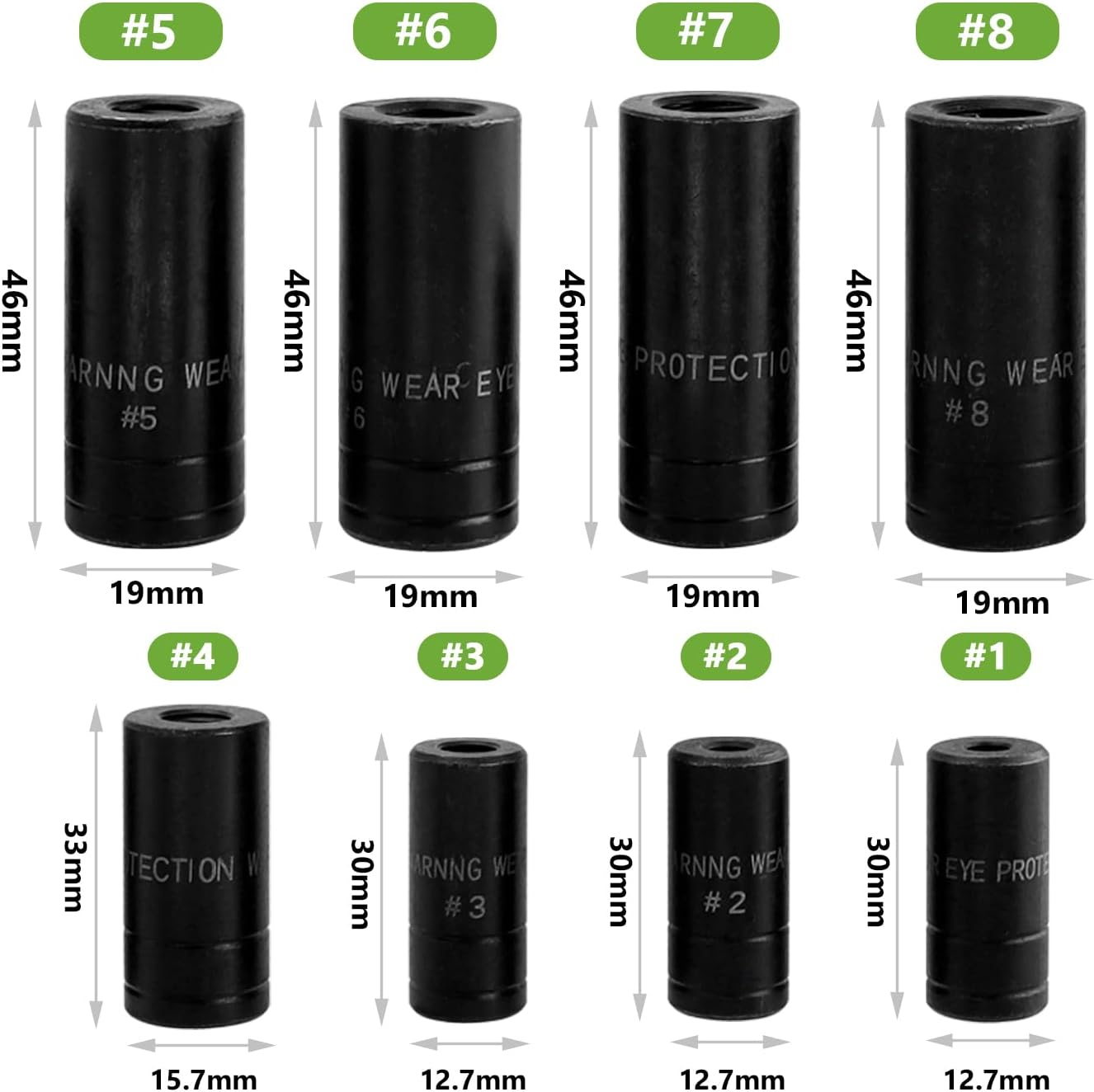 Bestgle 8 Pcs Tap Socket Set, 1/4" & 3/8" Square Drive Tap Socket Adapter, Screw Thread Taps Sockets Wrench Adapter Holders Fits All MCTI Standard Taps (1/2" & 1/8" NPT, up to 12Mm) image number 4