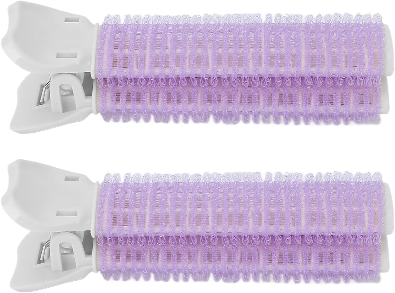 Double Layer Hair Rollers, Hair Root Clip, Portable 2Pcs Hair Volume Curler Clip Professional Ergonomic for Hair Salon for Women Girls for Home Travel DIY Hair Styling Accessories Tool (Purple)