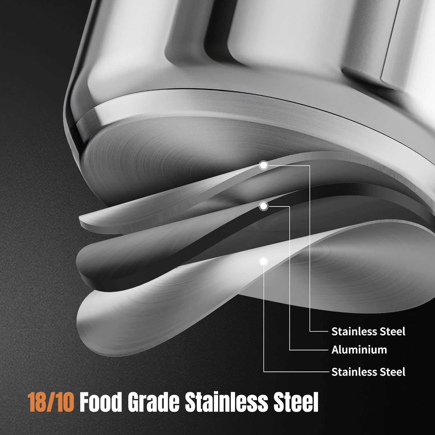 ASKSCICI Stainless Steel Cookware Set, 14-Piece Pots and Pans Set, Kitchen Cookware Set with Stay-Cool Handle, Non-Toxic, Dishwasher Safe & Compatible with All Stovetops (Gas, Electric & Induction) image number 6