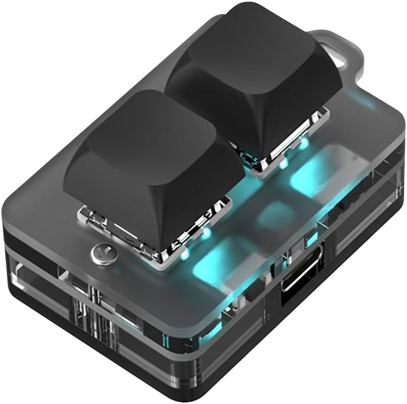 USB 2-Key Mini Keypad, Support Programming Macro and Software Blue Switch Custom Keyboard with RGB Light, Support Bluetooth and USB C Connection image number 6