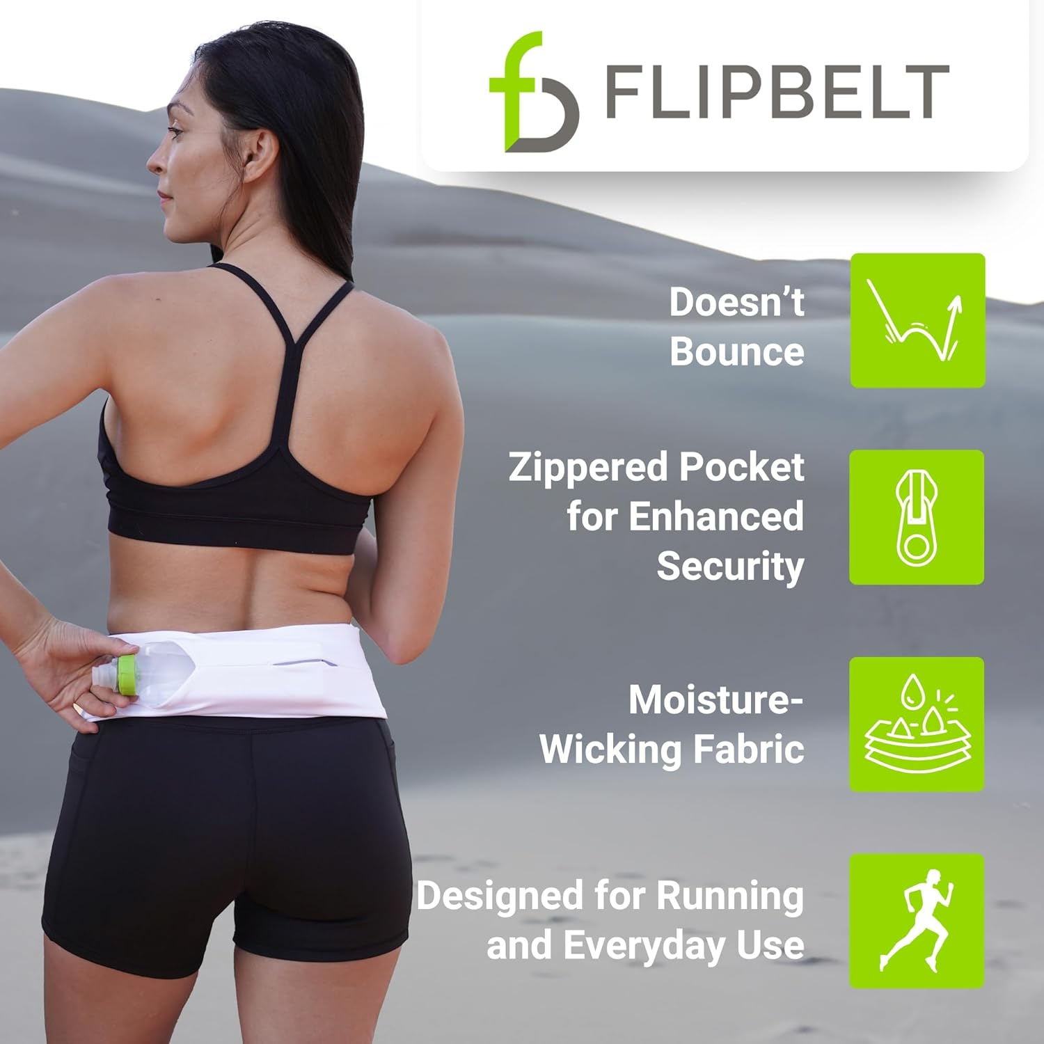 Flipbelt Zipper Running Belt for Phones, Running Fanny Pack, USA Company image number 3