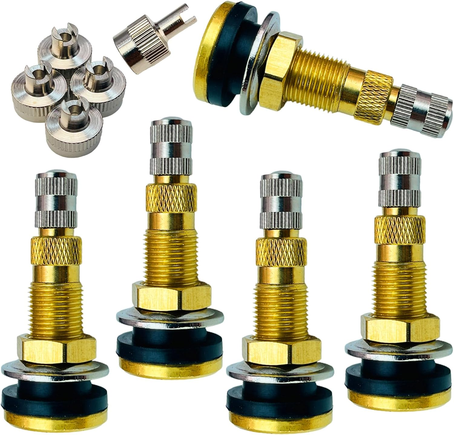 TR618A Tire Valve Stems,Tubeless Air Liquid Tractor Valve Stems for Tubeless Tires, Industrial Agricultural Wheels, Clamp-In Tire Valve Stems (Pack of 2) image number 4