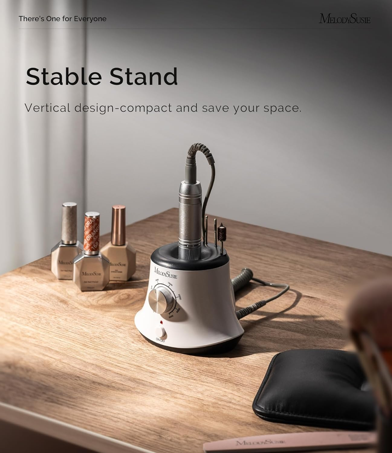 Melodysusie 30000 Rpm Professional Nail Drill-Scarlet, High Speed, Low Heat, Low Noise, Low Vibration, Portable Electric Efile Drill for Shaping, Buffing, Removing Acrylic Nails, Gel Nails, White image number 5