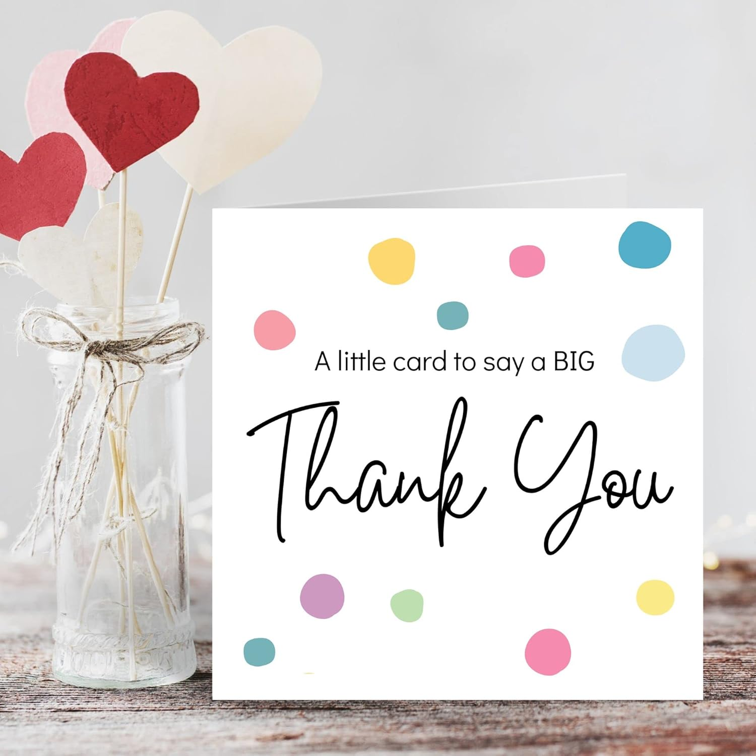 Thank You Card - with Envelope - Wedding Teacher Teaching Assistant Nurses Doctors Small Business Kids Friend Single Large - Thank You Gifts for Women - 14Cm (Single) image number 1