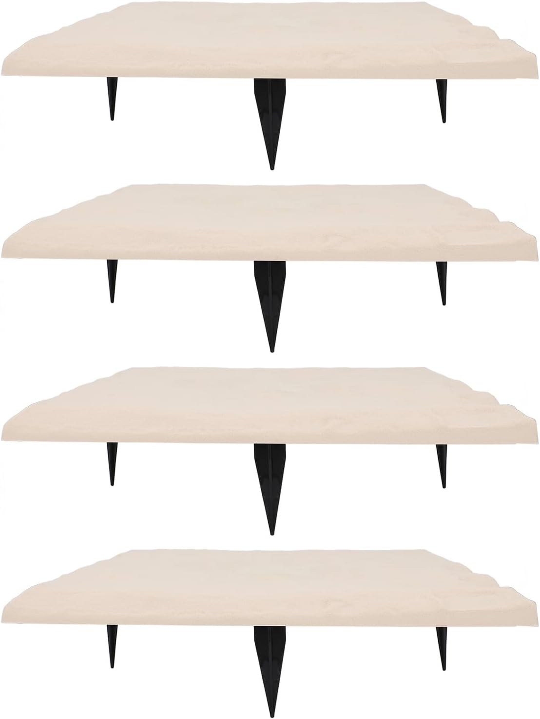 Bewinner Garden Stepping Stones Outdoor with Ground Stakes, Polypropylene Resin Weatherproof Decorative Stepping Stones Outdoor for Lawn (Quadrate) - Beige image number 6