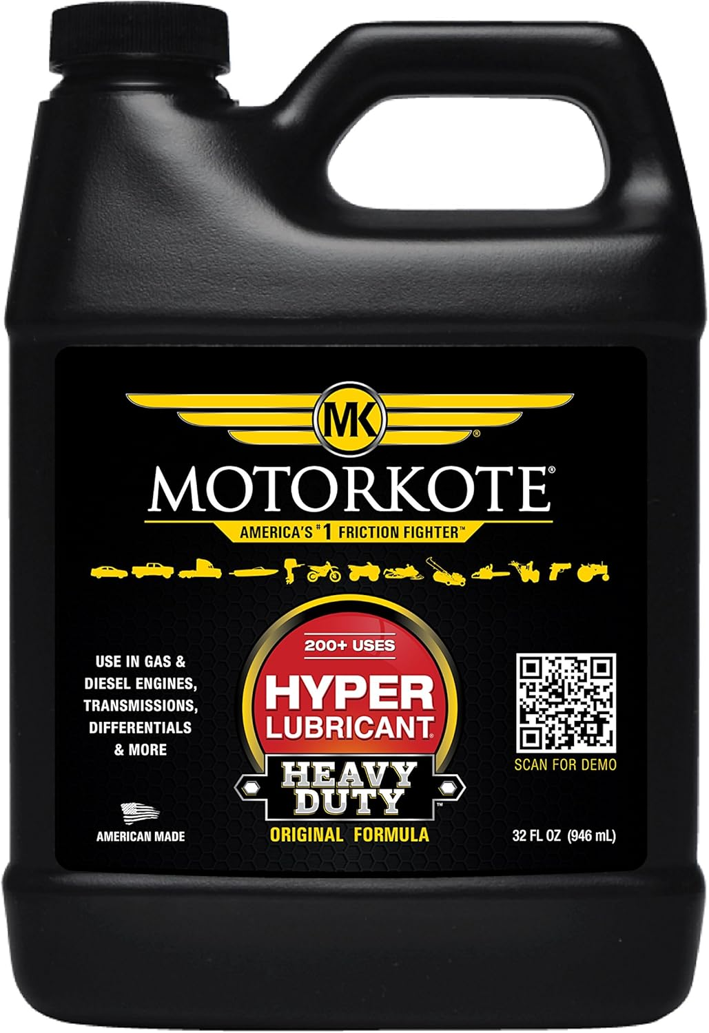 Motorkote MK-HL32-06 Heavy Duty Hyper Lubricant Engine Treatment, 32-Ounce, Single, Black - 32-Ounce, 6-Pack image number 3