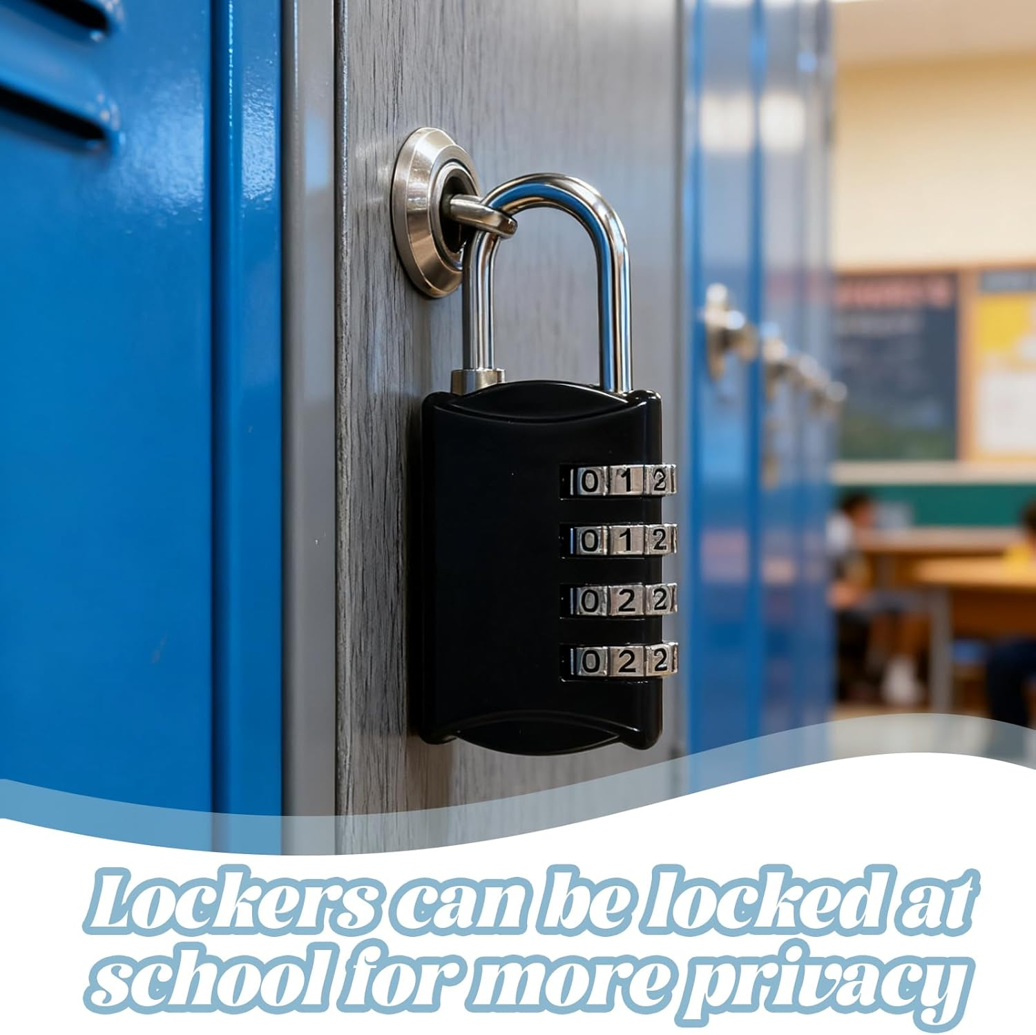 AIAOO Secure 4-Digit Combination Luggage Locks, 2 Packs Resettable Combination Padlock for Travel Suitcases Backpacks Gym Lockers Toolboxes with Durable Zinc Alloy Body (Black) image number 2