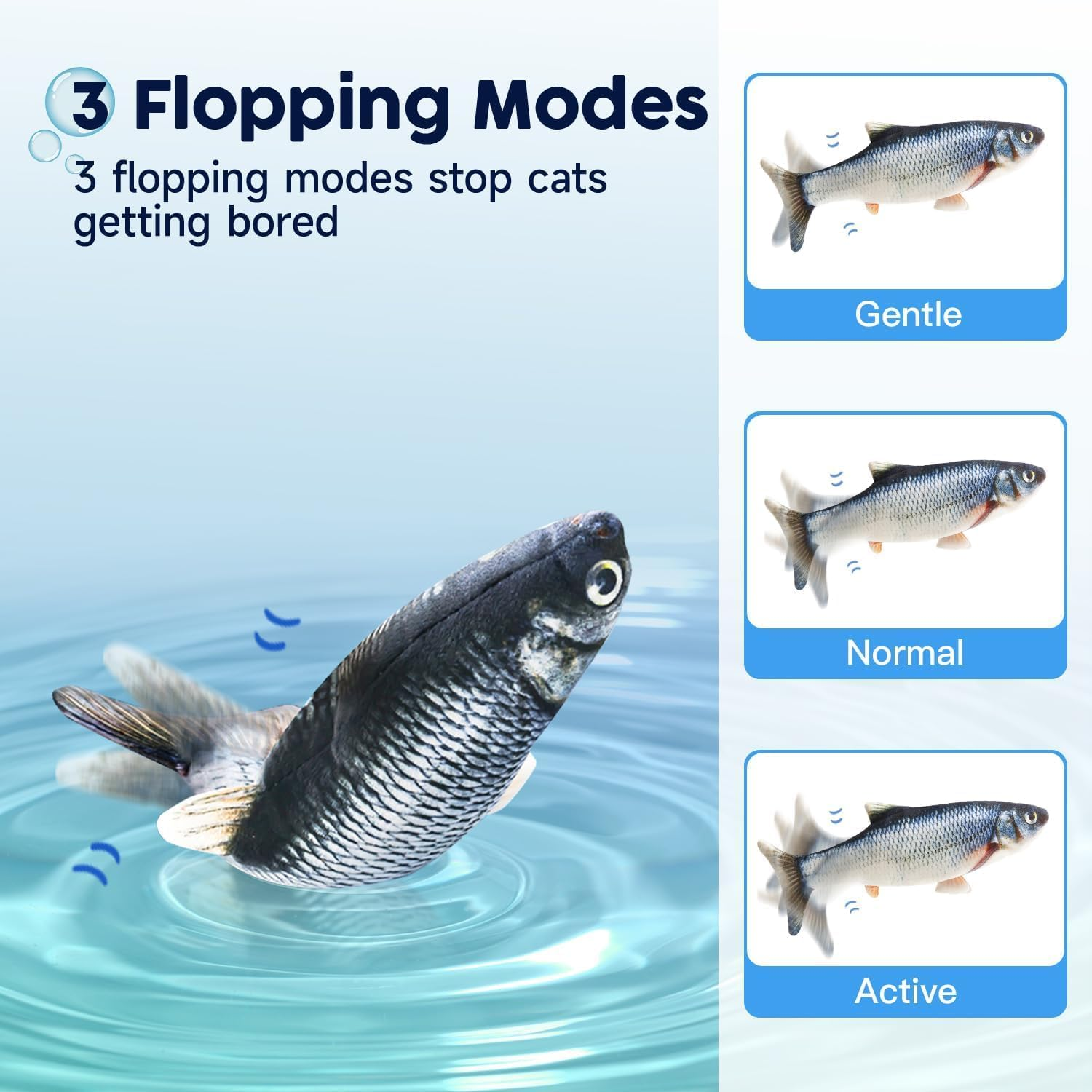 Electric Wiggling Fish Interactive Plush USB Rechargeable Cat Toy with Exquisite Packaging Perfect for Cat Lovers image number 4