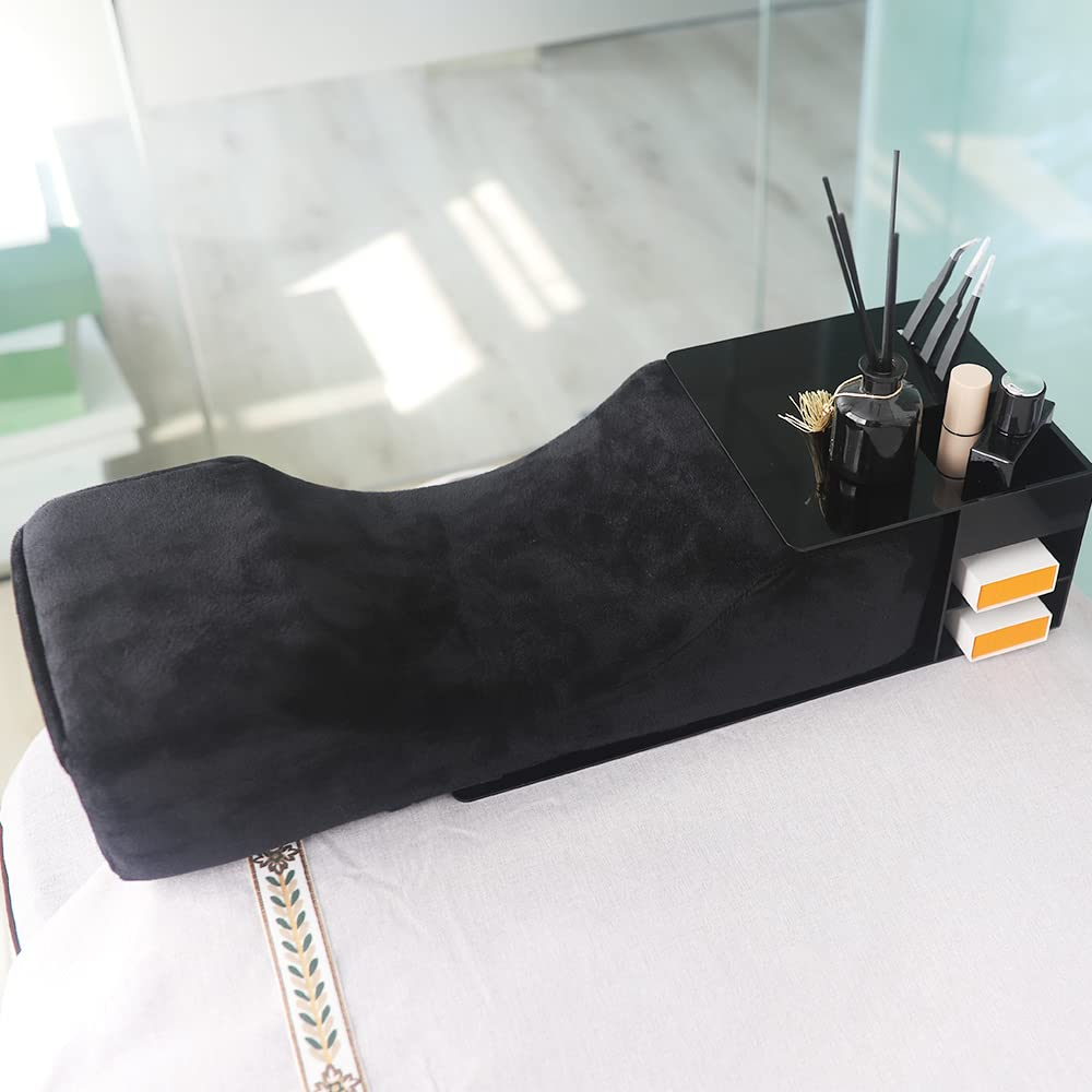 Mnpartnery Salon Eyelash Extension Neck Pillow - Comfortable Velvet Beauty Memory Foam Pillow,To Protect the Neck When Used for Lash Extension Grafting Make up (Black) - Black image number 5