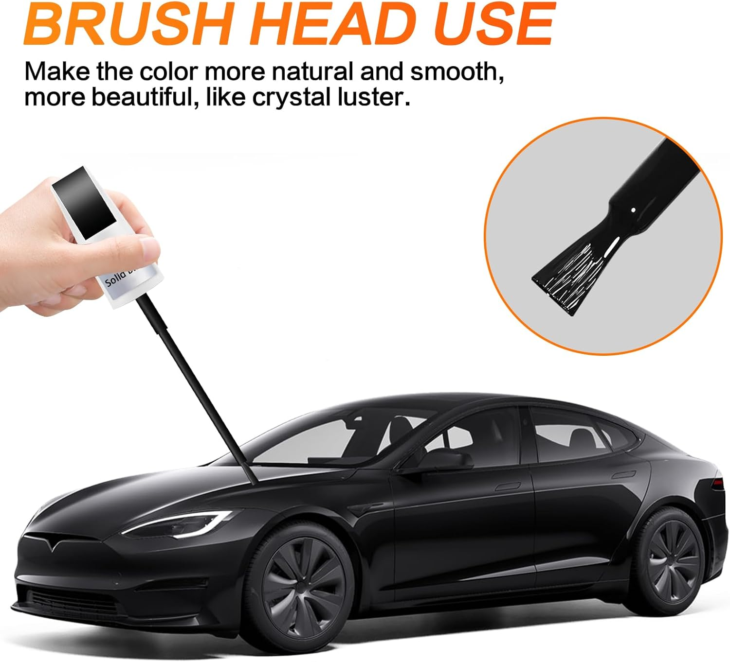 Touch up Paint for Tesla Model Y/3/X/S, Car Paint Pen Scratch Repair Two-In-One Touch up Paint, Premium Car Scratch Remover for Deep Scratches 0.4 Fl Oz (Solid Black)