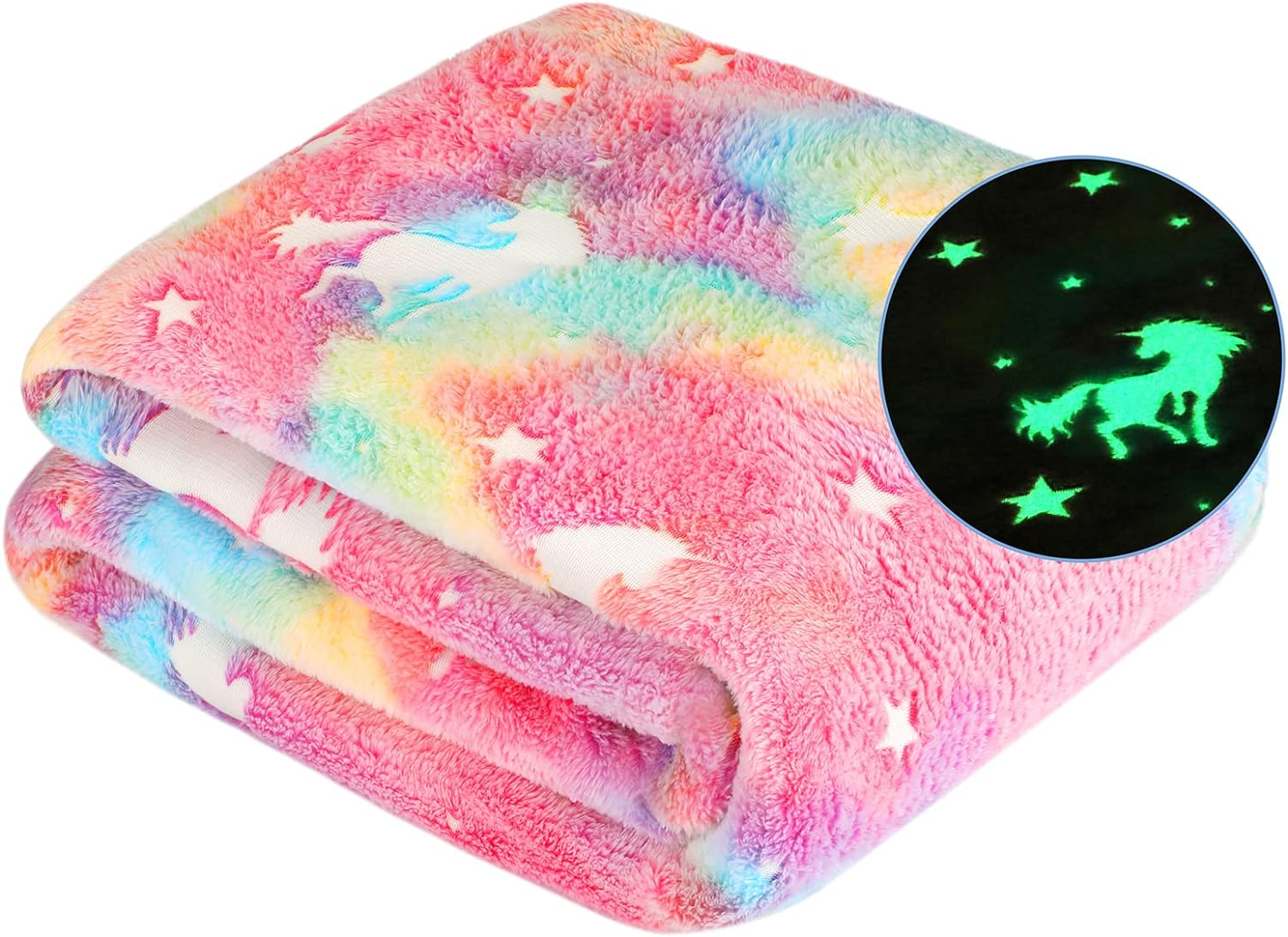 Glow in the Dark Blanket Butterfly Gifts for Kids Girls Birthday Christmas Bedroom Bed Room Decor Soft Cozy Fluffy Plush Fleece Premium Luminous Throw Fun Cool for Teen Toddler 50"X60"