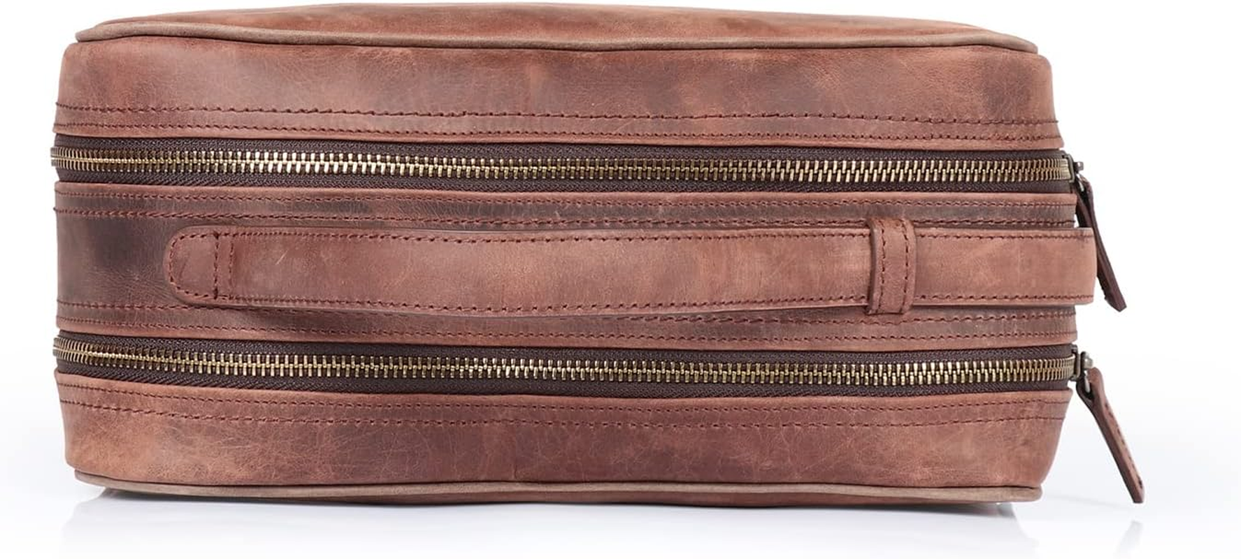 Londo Two Compartment Genuine Leather Travel Bag - Unisex - Black image number 7