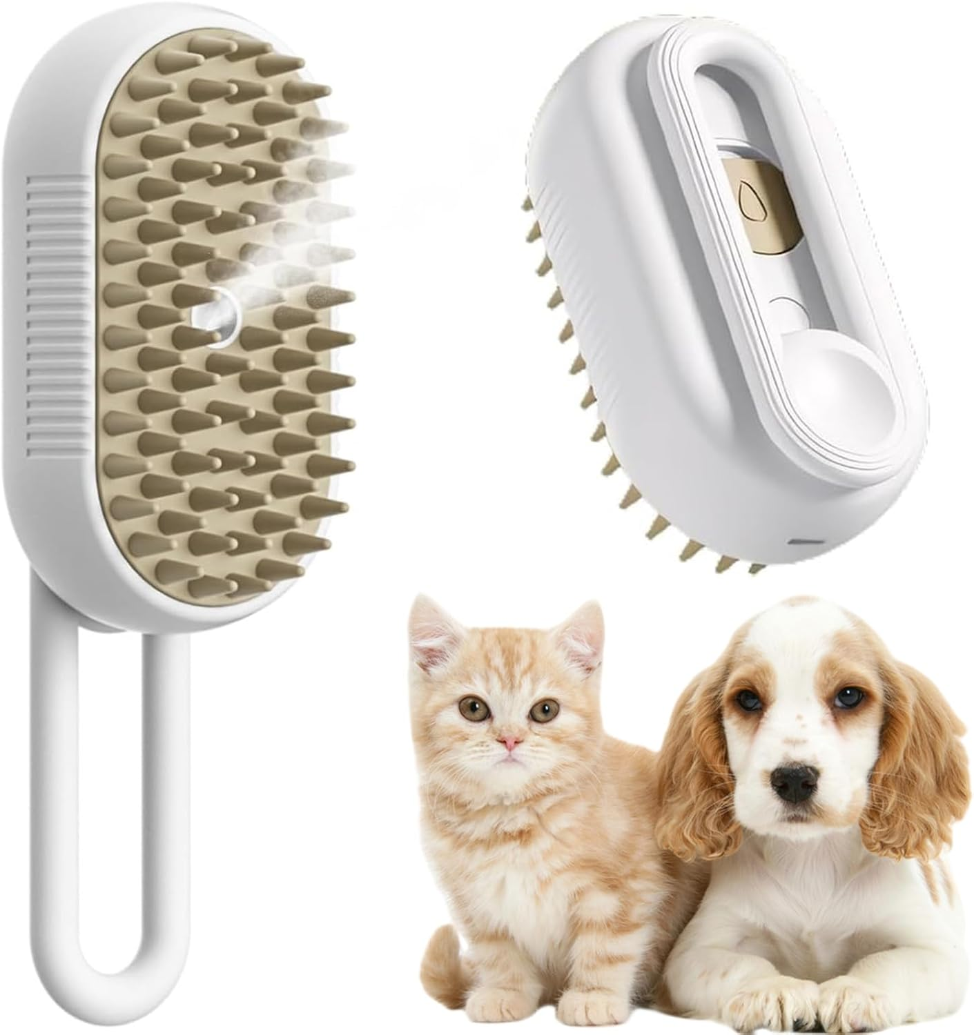 Steamy Cat Brush, 3-In-1 Cat Brush with Steam Pet Brush, Self Cleaning Steamy Cat Brush, Self-Cleaning Steaming Cat Brush, Steam Brush, Cat Brush, for Cats, Dogs, Massage (A) image number 3