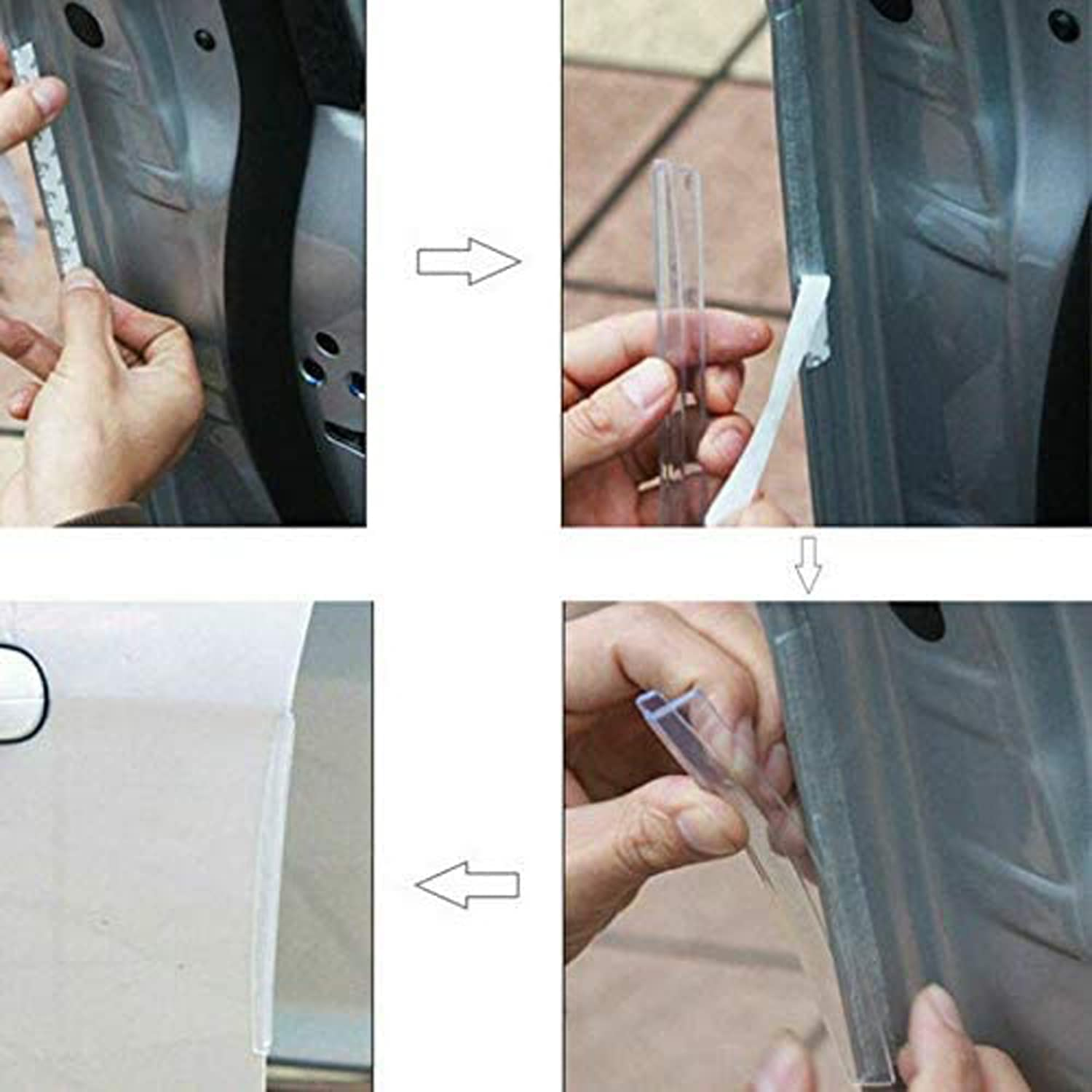 Yotsuba Car Door Edge Protector, 8Pcs/Set Car Door Edge Guard, Strip Auto SUV Scrape Guard Bumper Handle Protective Cover Sticker Universal Auto Decal Transparent image number 1