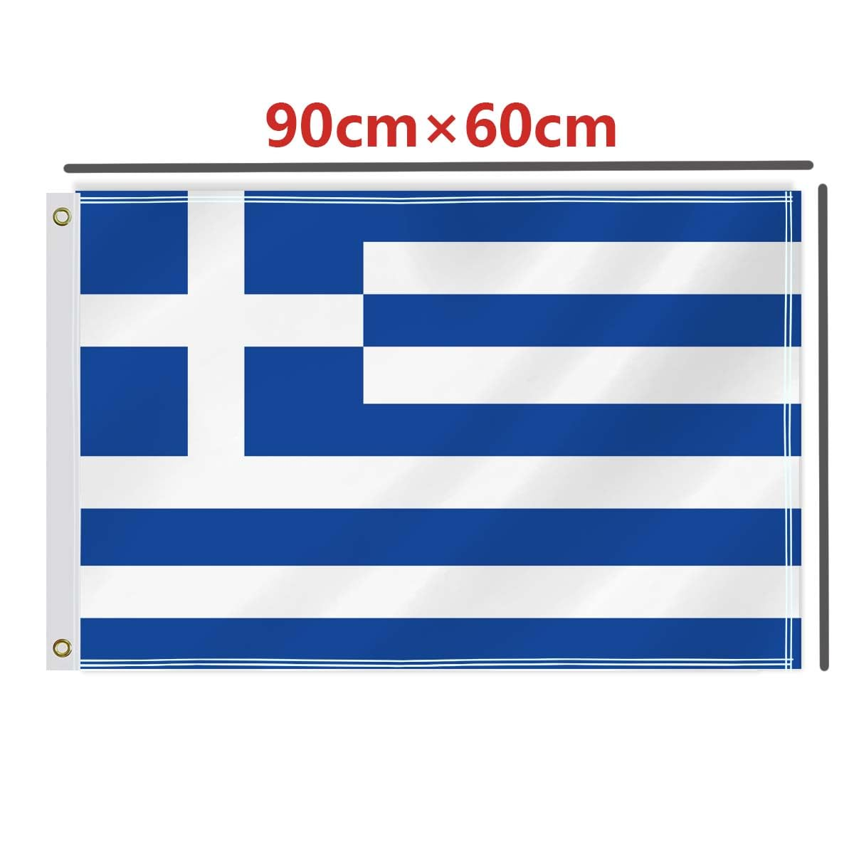 2&times;3 FT Greece Flag,60&times;90 Medium Size Greek National Decor,Double Side Digital Printed 150D Polyester Banner with Canvas Header Brass Grommet image number 3