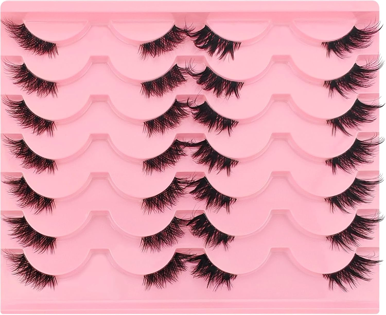 14 Pairs Clear Band Half Eyelashes, Cat Eye, 2 Styles Mixed 12 Mm Short Cat Eye Artificial Eyelashes, Natural Look, 1/2 Corner False Eyelashes, 3/4 Corner Eyelashes (14P-CZ05+29)