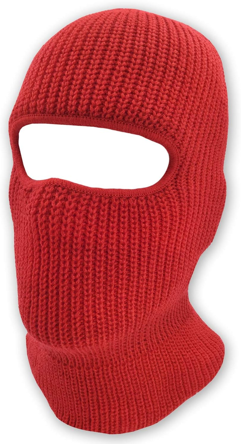 Double Layered Knitted One Hole Ski Mask - Assorted Colors Tactical Paintball Running image number 2