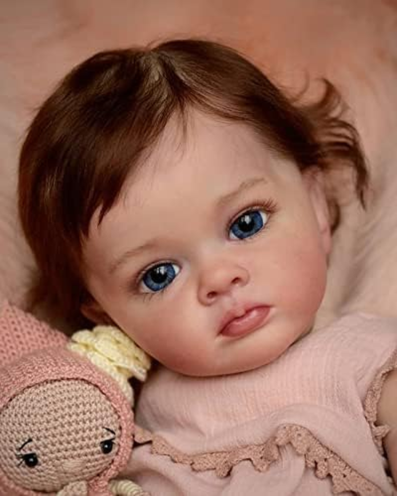 Reborn Baby Dolls Reborn Dolls 22 Inch - Realistic Baby Doll Toddler Girl Lifelike Baby Vinyl Limbs & Soft Full Silicone Baby Feeding Kit Toys Birth Certificate Accessories Gifts for Kids Age 3+ image number 2