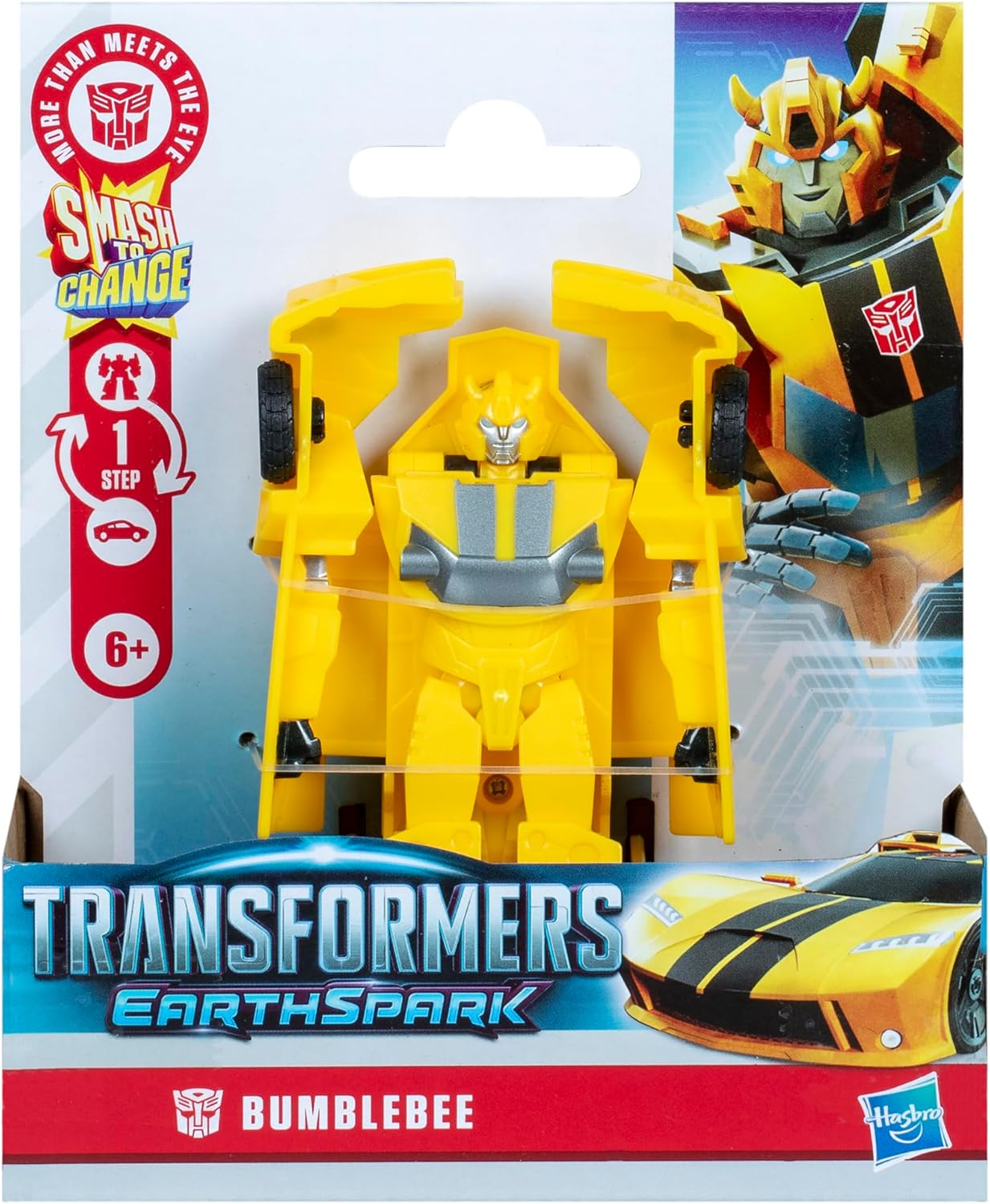 Transformers Earthspark 1-Step Smash Changers Bumblebee 4-Inch Action Figure, Robot Toys for Boys and Girls 6 and Up image number 1