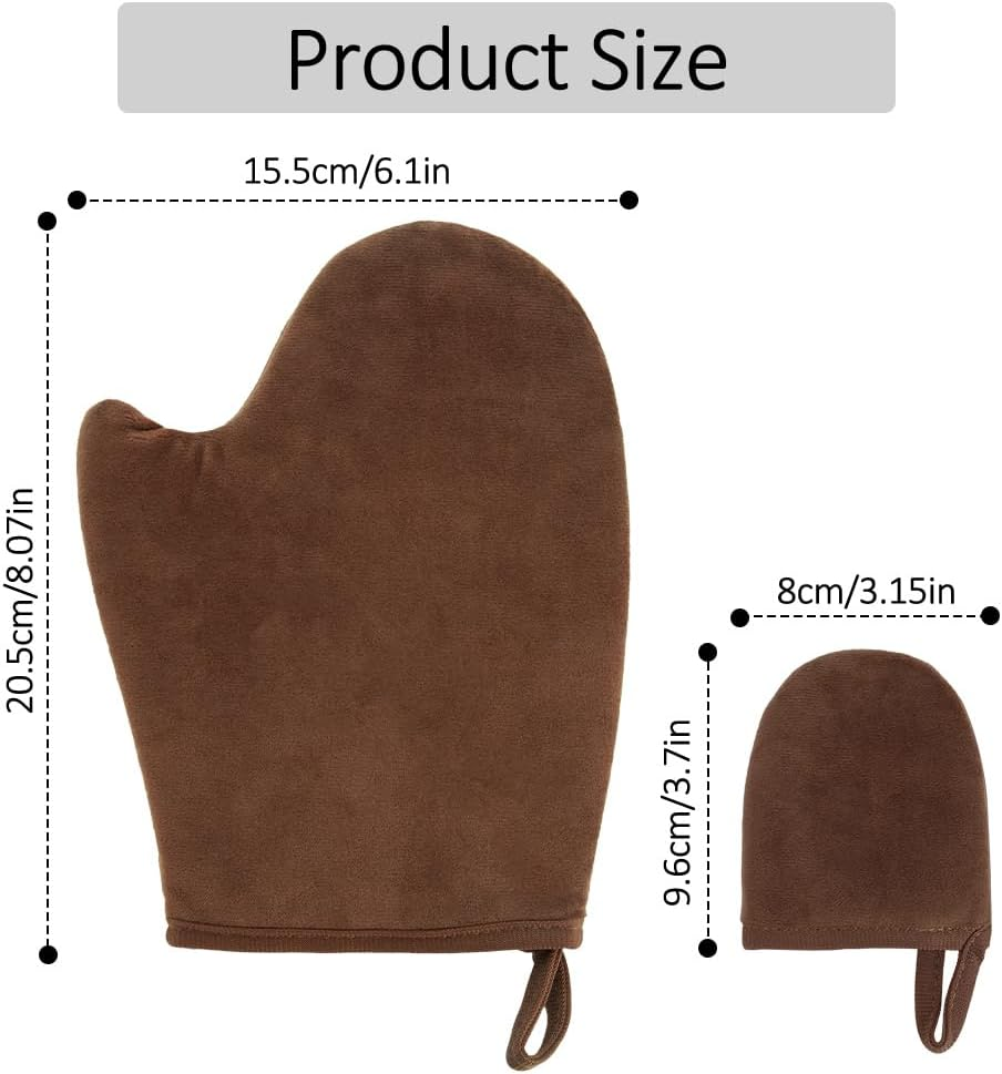 Tanning Mitt,Self Tanning Mitt Applicator Kit 2 in 1,Brown Double Sided Design Artificial Back Applicator with Thumb,Multipurpose Ultra Soft and Streak Free,Reusable Sunless Glove for Streak-Free Tan image number 6